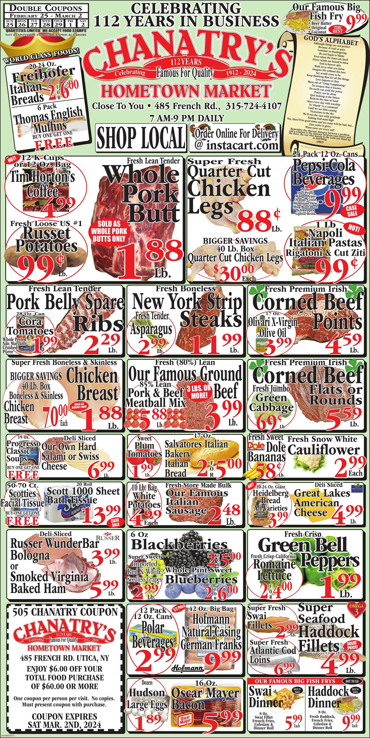 Weekly ad Chanatry's Hometown Market 02/25/2024 - 03/02/2024
