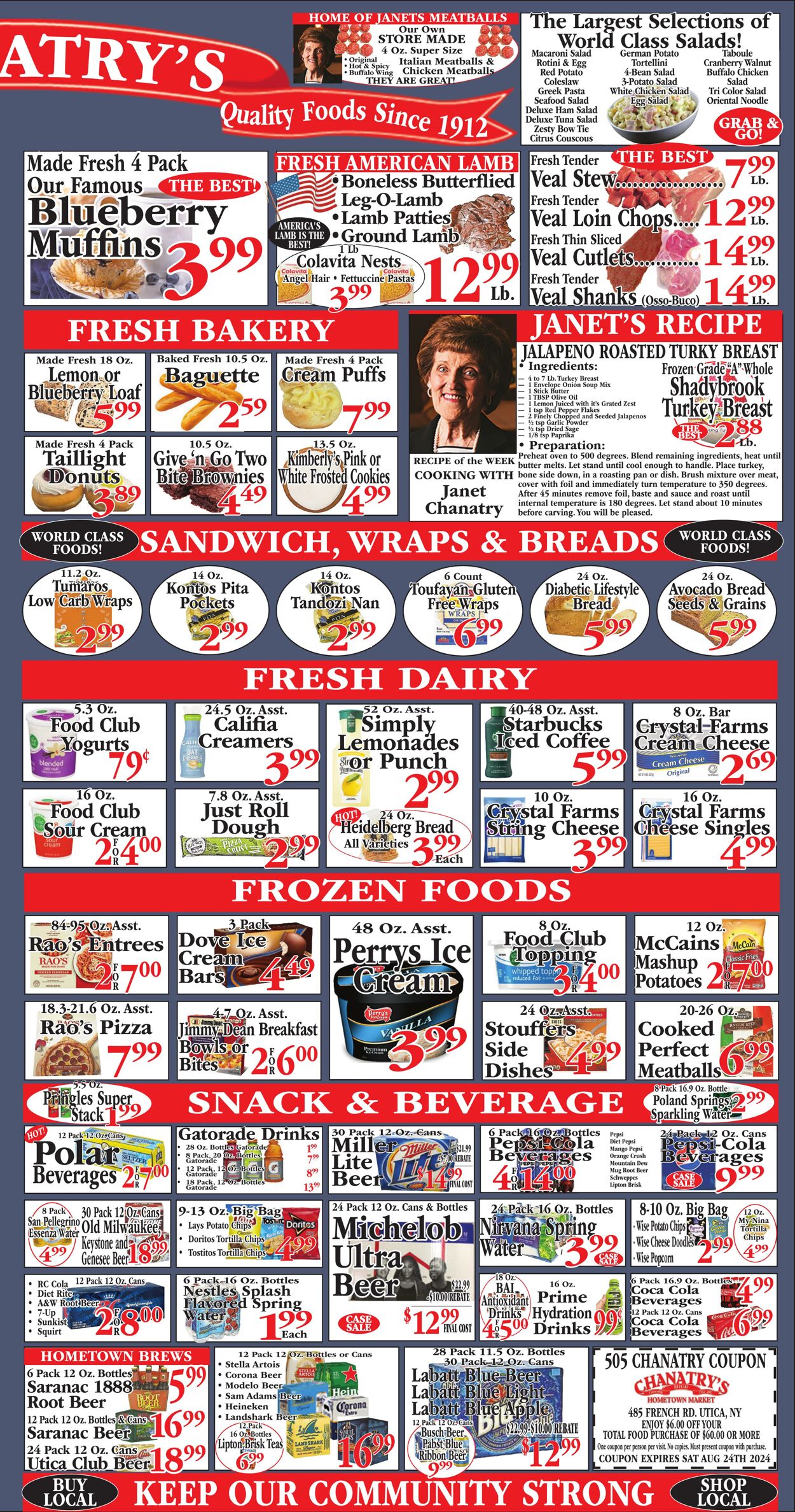 Weekly ad Chanatry's Hometown Market 08/18/2024 - 08/24/2024