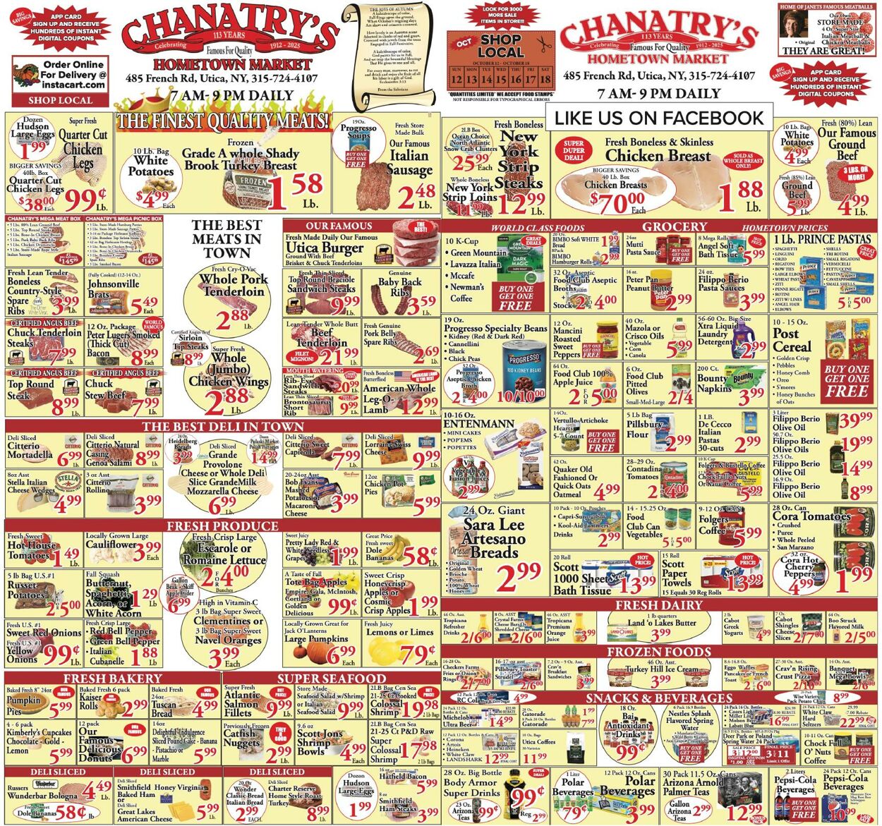 Weekly ad Chanatry's Hometown Market 10/11/2025 - 10/17/2025