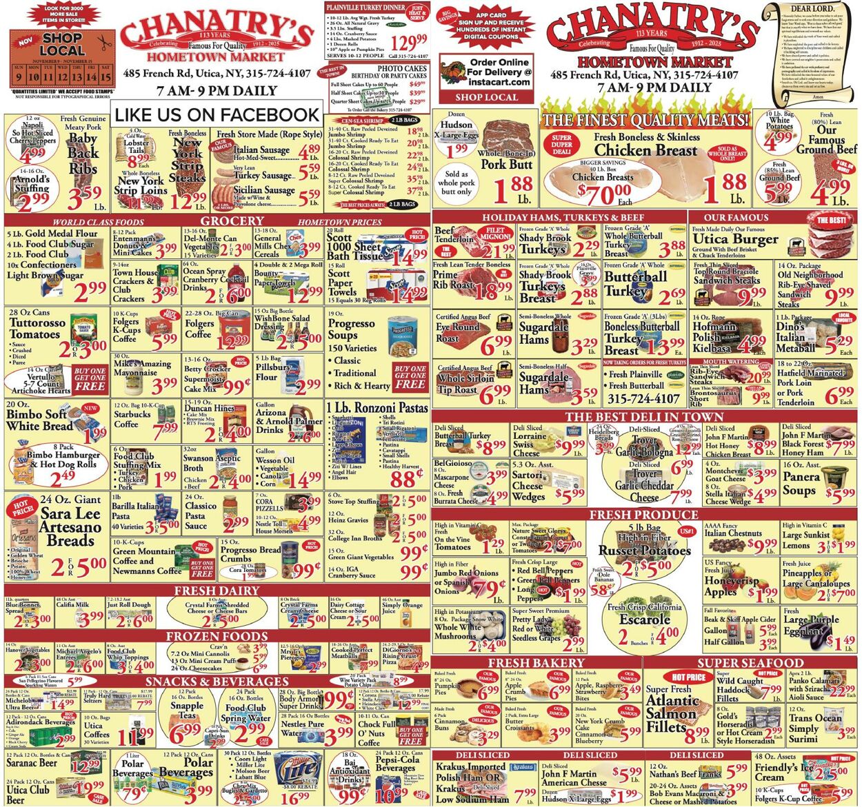 Weekly ad Chanatry's Hometown Market 11/08/2025 - 11/14/2025