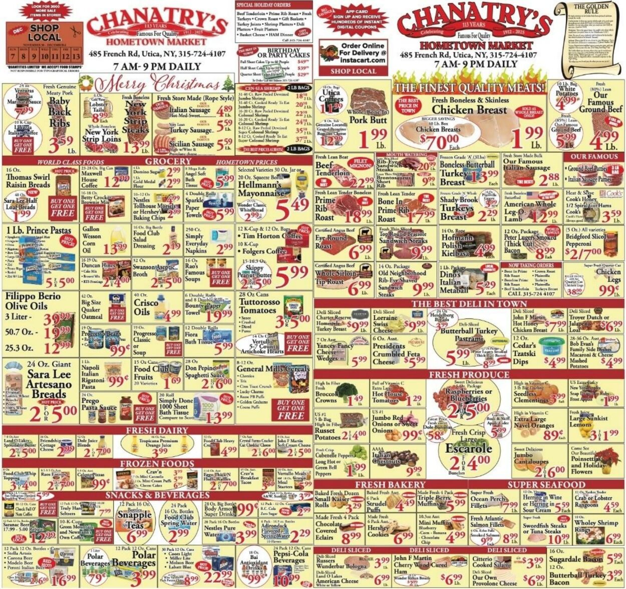 Weekly ad Chanatry's Hometown Market 12/06/2025 - 12/12/2025