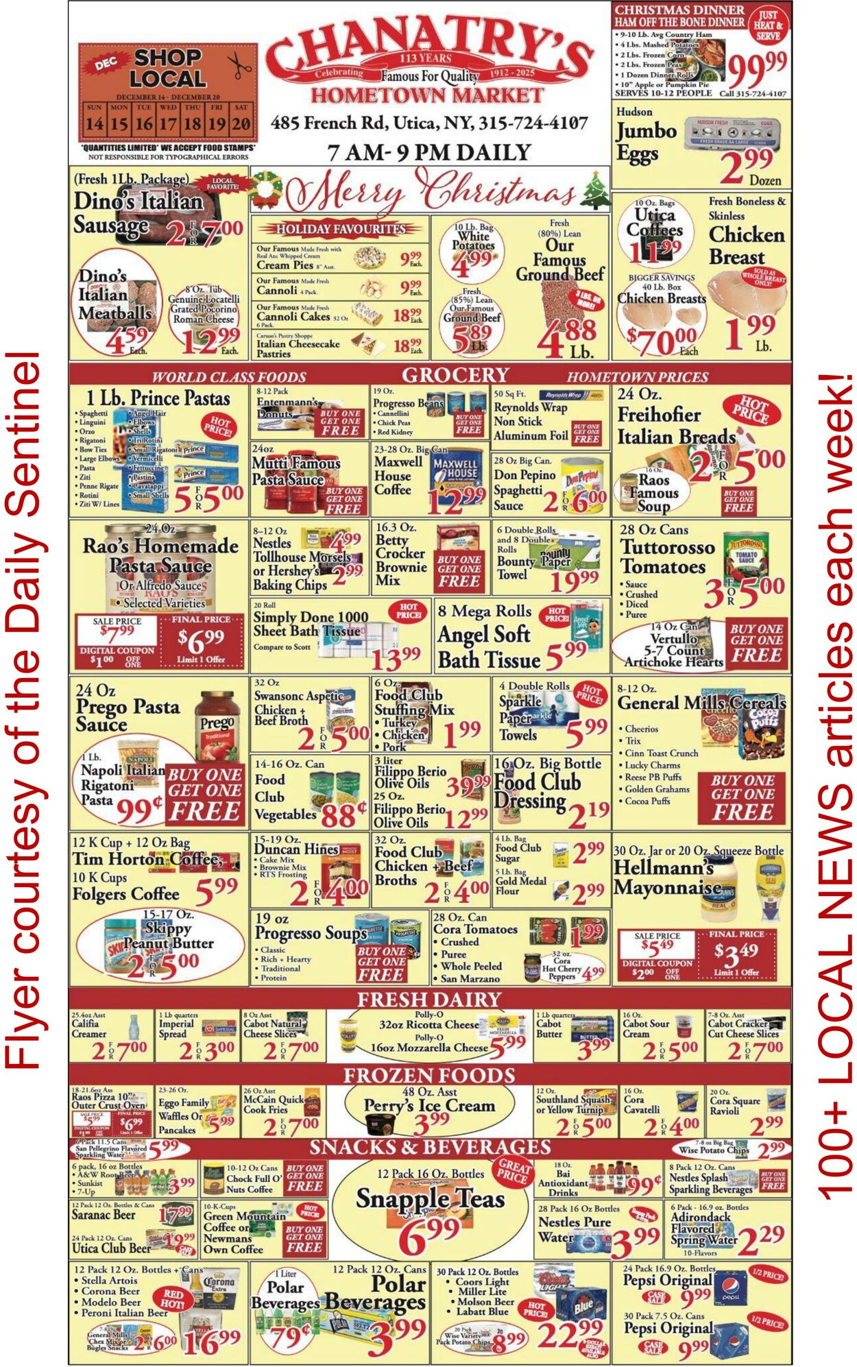 Weekly ad Chanatry's Hometown Market 12/13/2025 - 12/19/2025