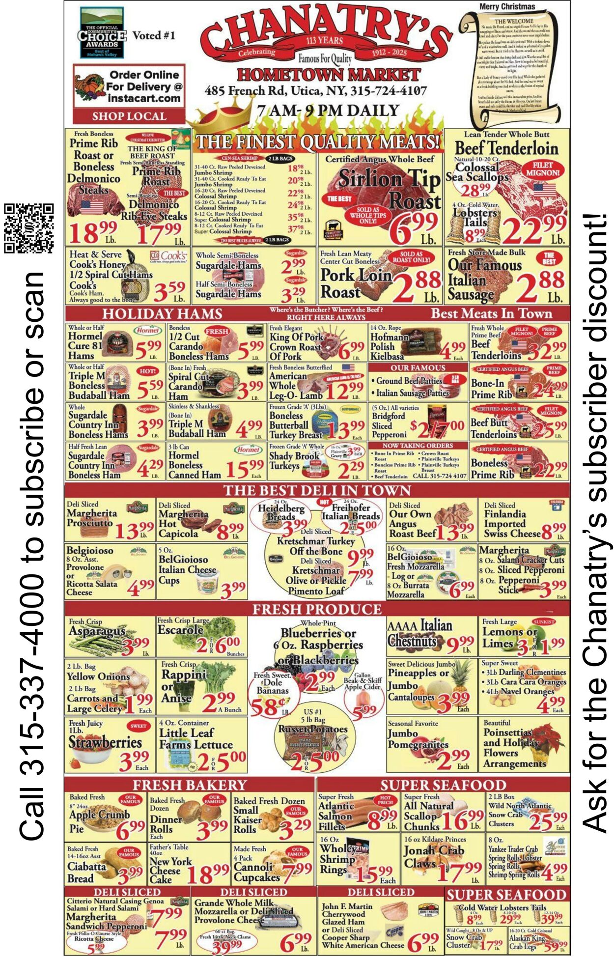 Weekly ad Chanatry's Hometown Market 12/21/2025 - 12/27/2025