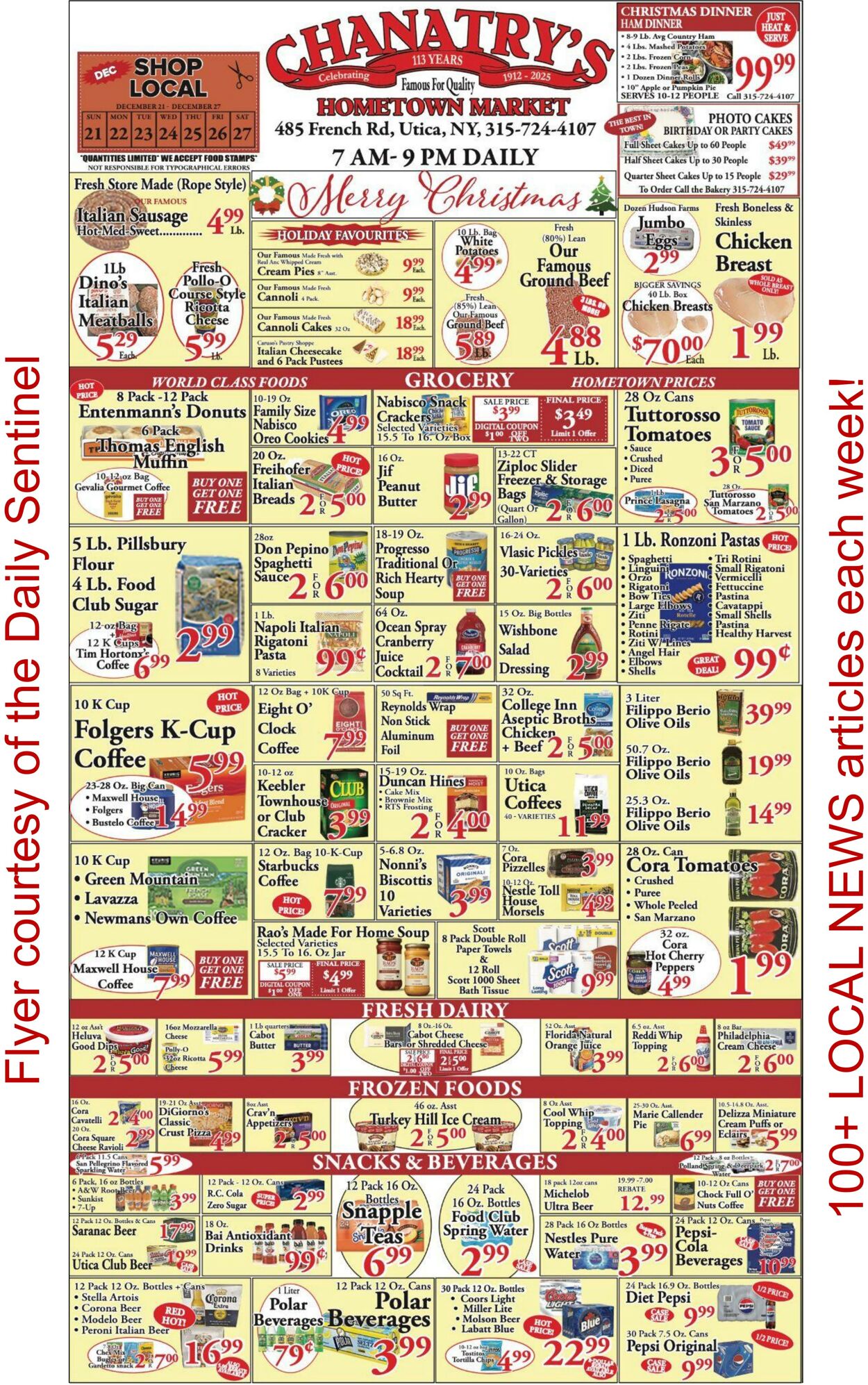Weekly ad Chanatry's Hometown Market 12/21/2025 - 12/27/2025