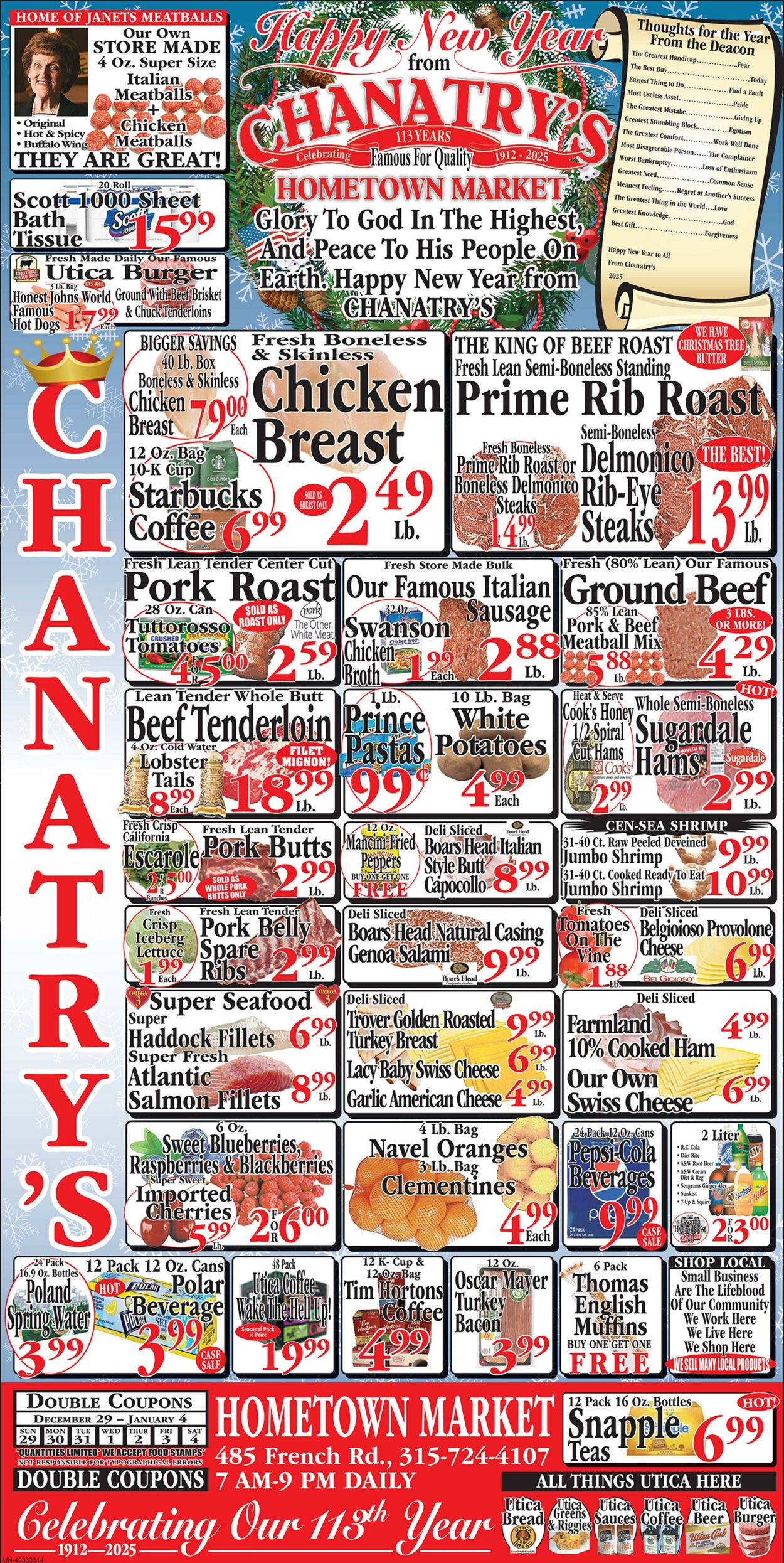 Chanatry's Hometown Market Promotional weekly ads