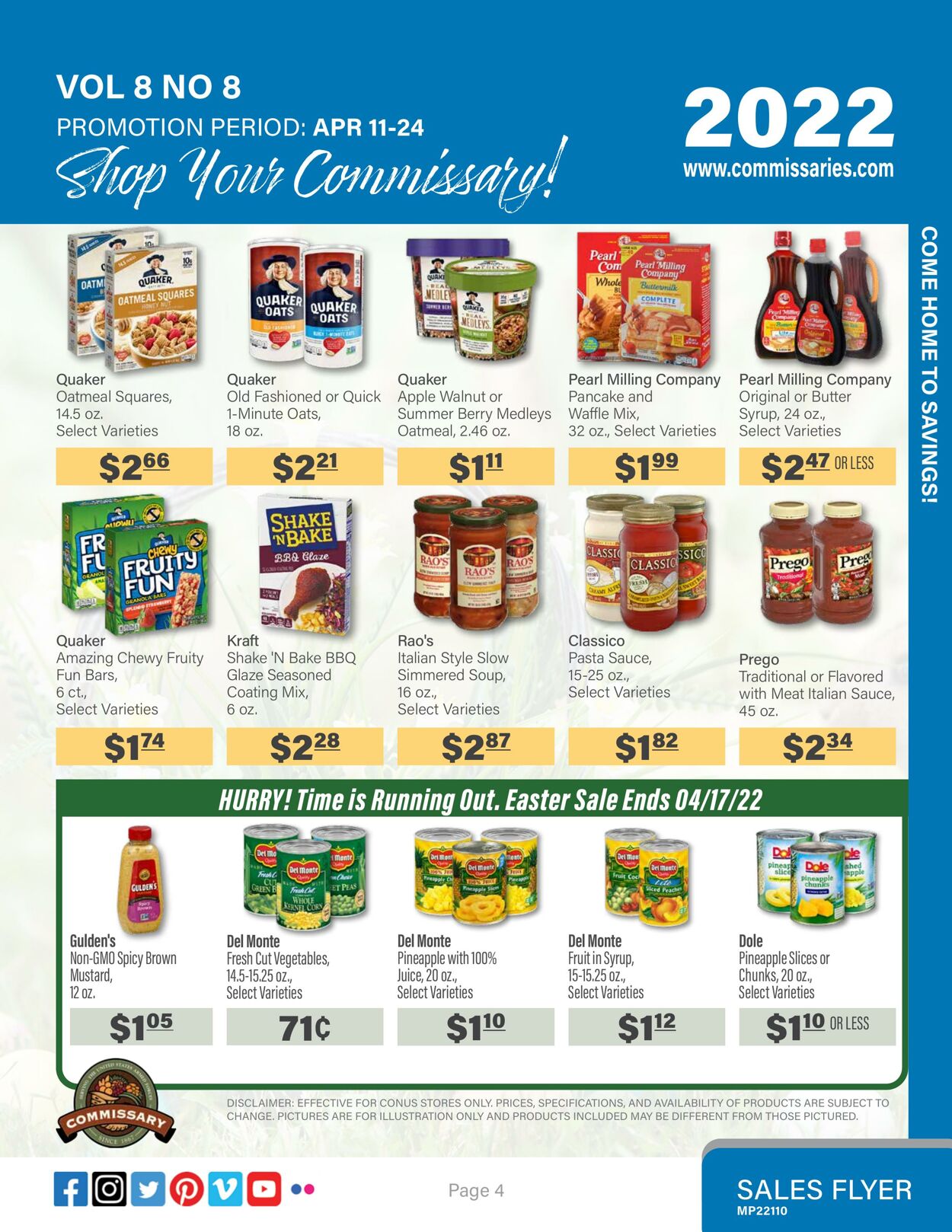 Weekly ad Commissary 04/11/2022 - 04/24/2022