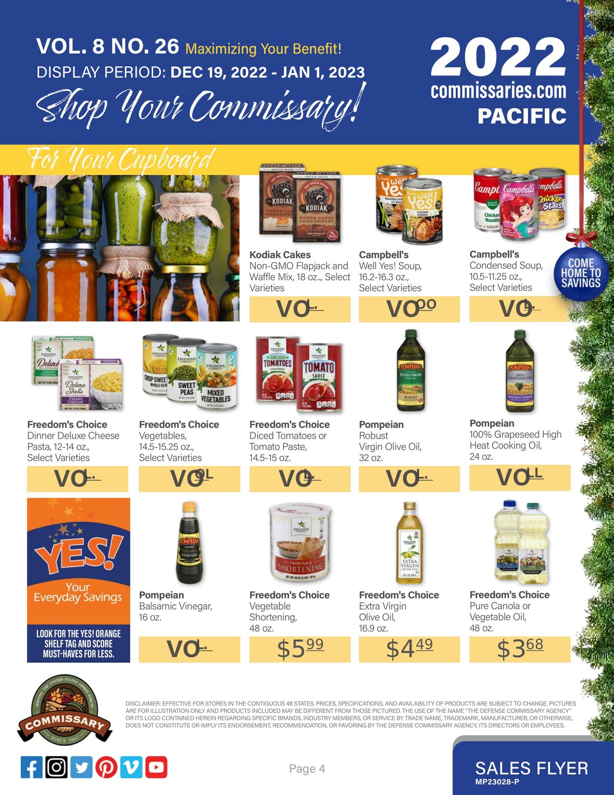 Weekly ad Commissary 12/19/2022 - 01/01/2023