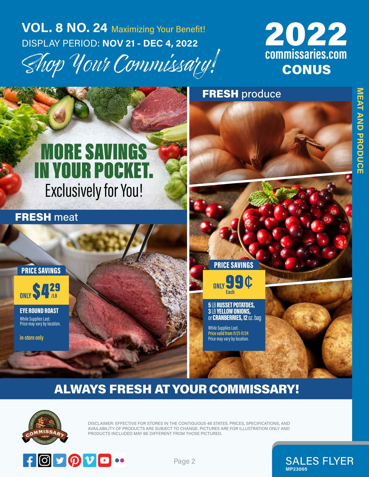 Weekly ad Commissary 11/21/2022 - 12/04/2022