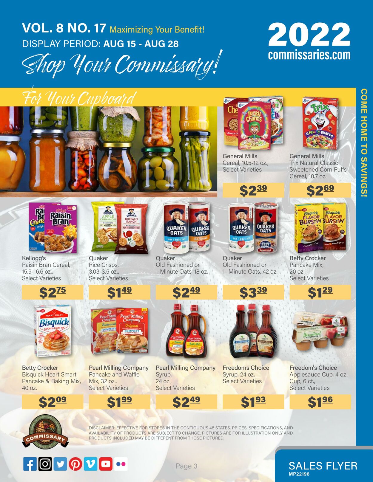 Weekly ad Commissary 08/15/2022 - 08/28/2022