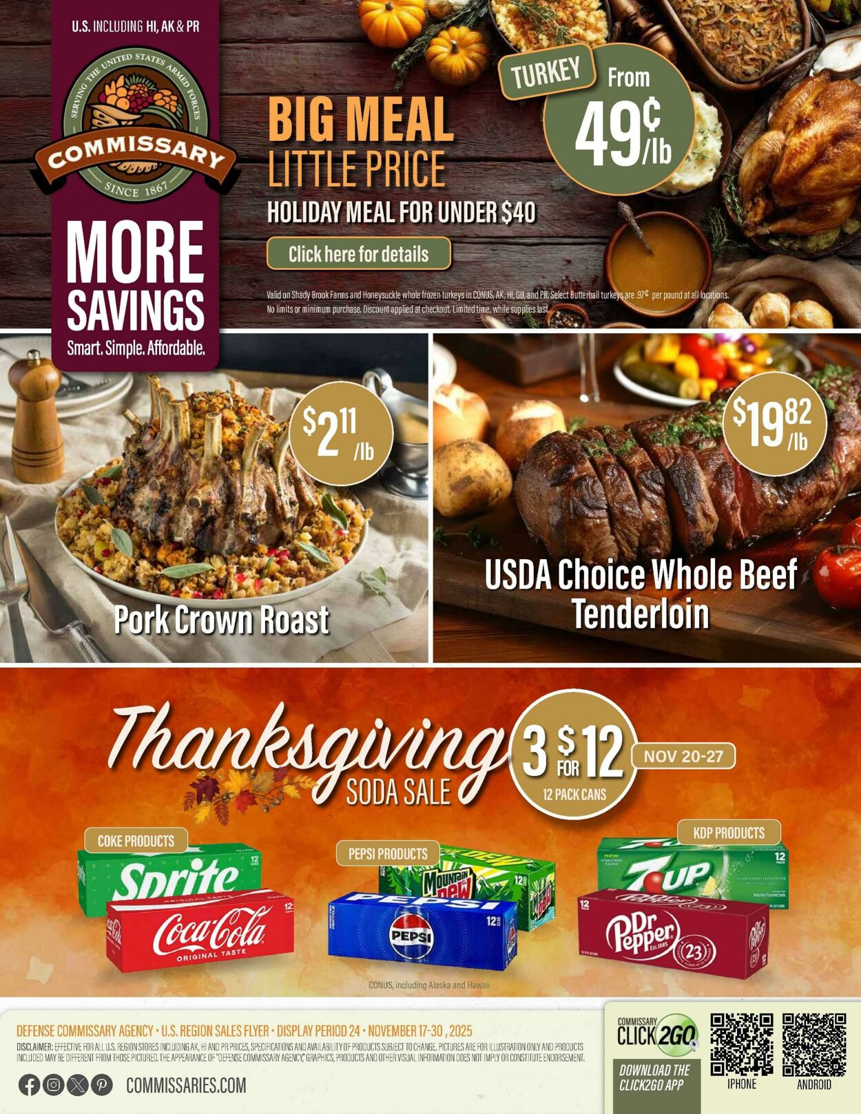 Weekly ad Commissary 11/17/2025 - 11/30/2025