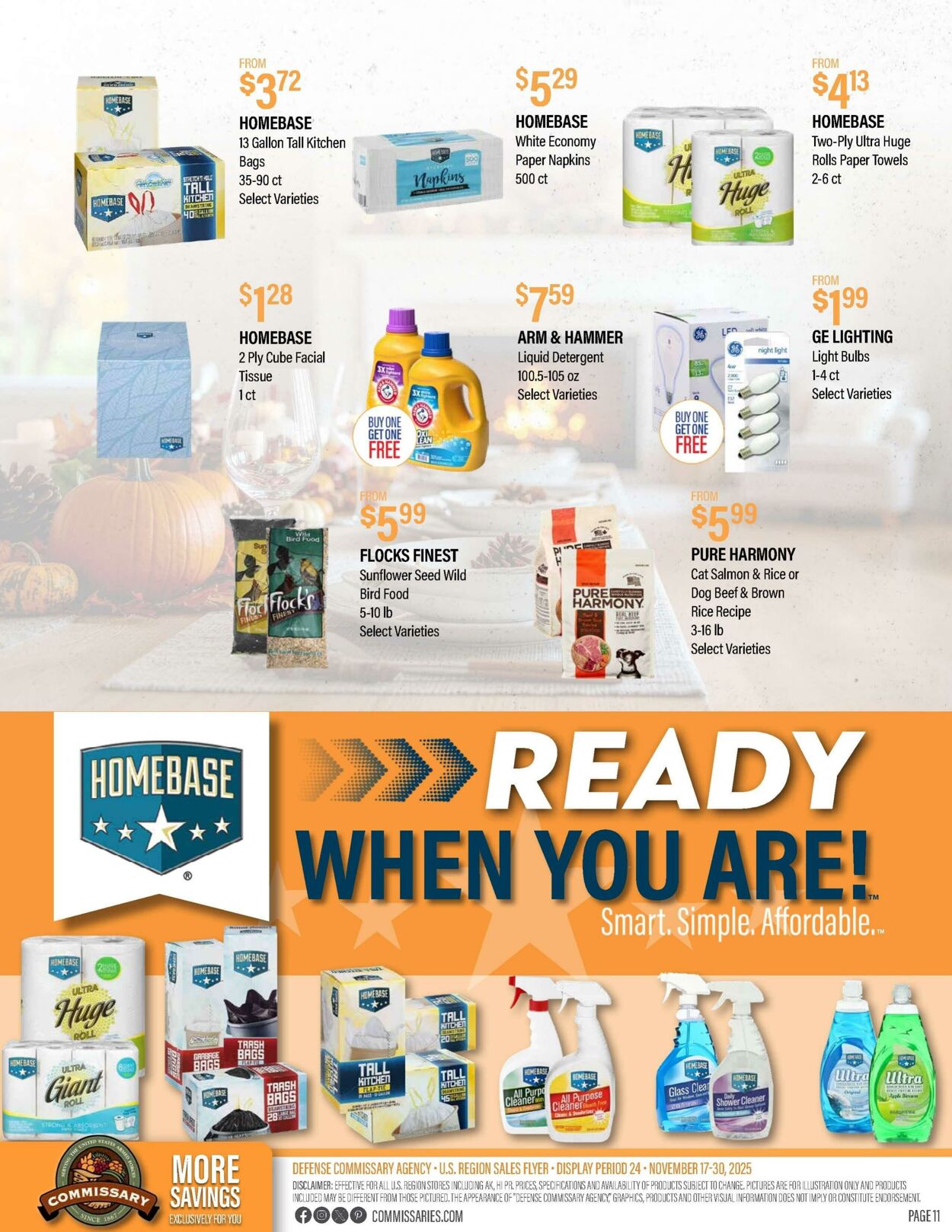 Weekly ad Commissary 11/17/2025 - 11/30/2025