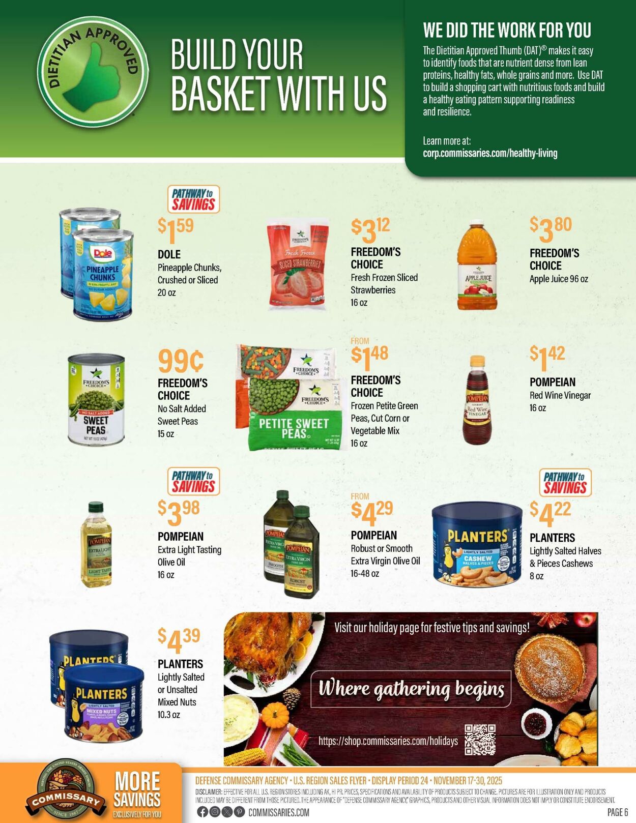 Weekly ad Commissary 11/17/2025 - 11/30/2025