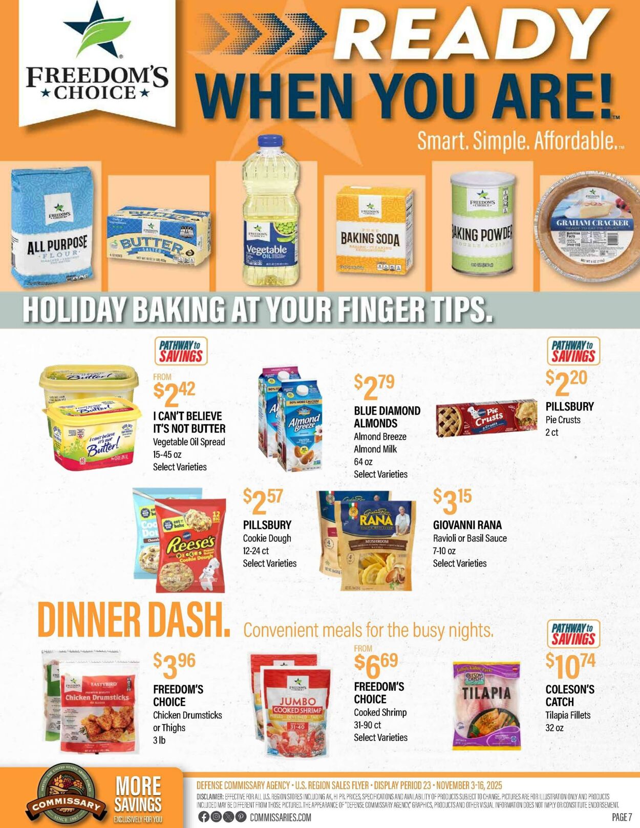Weekly ad Commissary 11/17/2025 - 11/30/2025