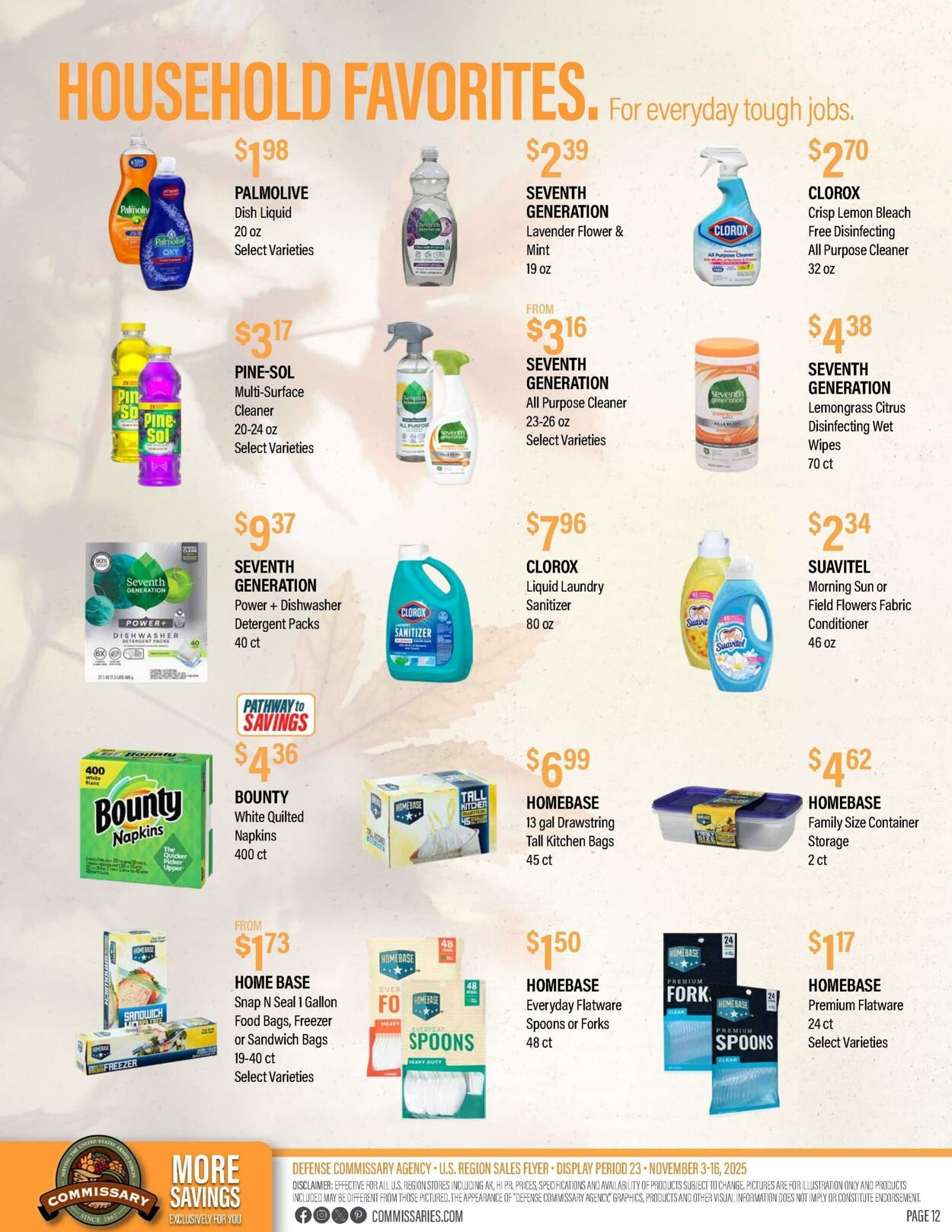 Weekly ad Commissary 11/17/2025 - 11/30/2025