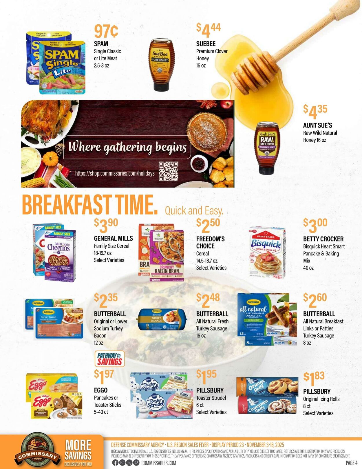 Weekly ad Commissary 11/17/2025 - 11/30/2025