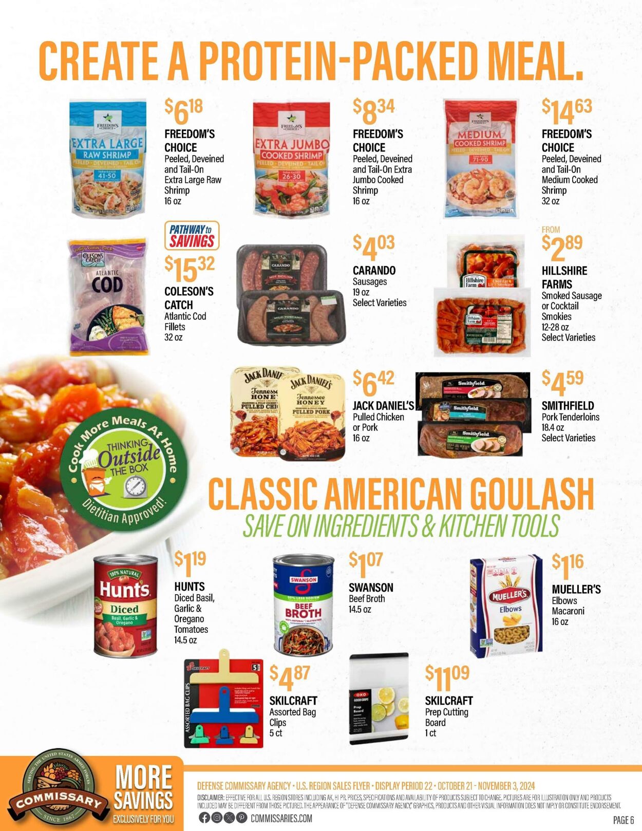 Weekly ad Commissary 10/28/2024 - 11/10/2024