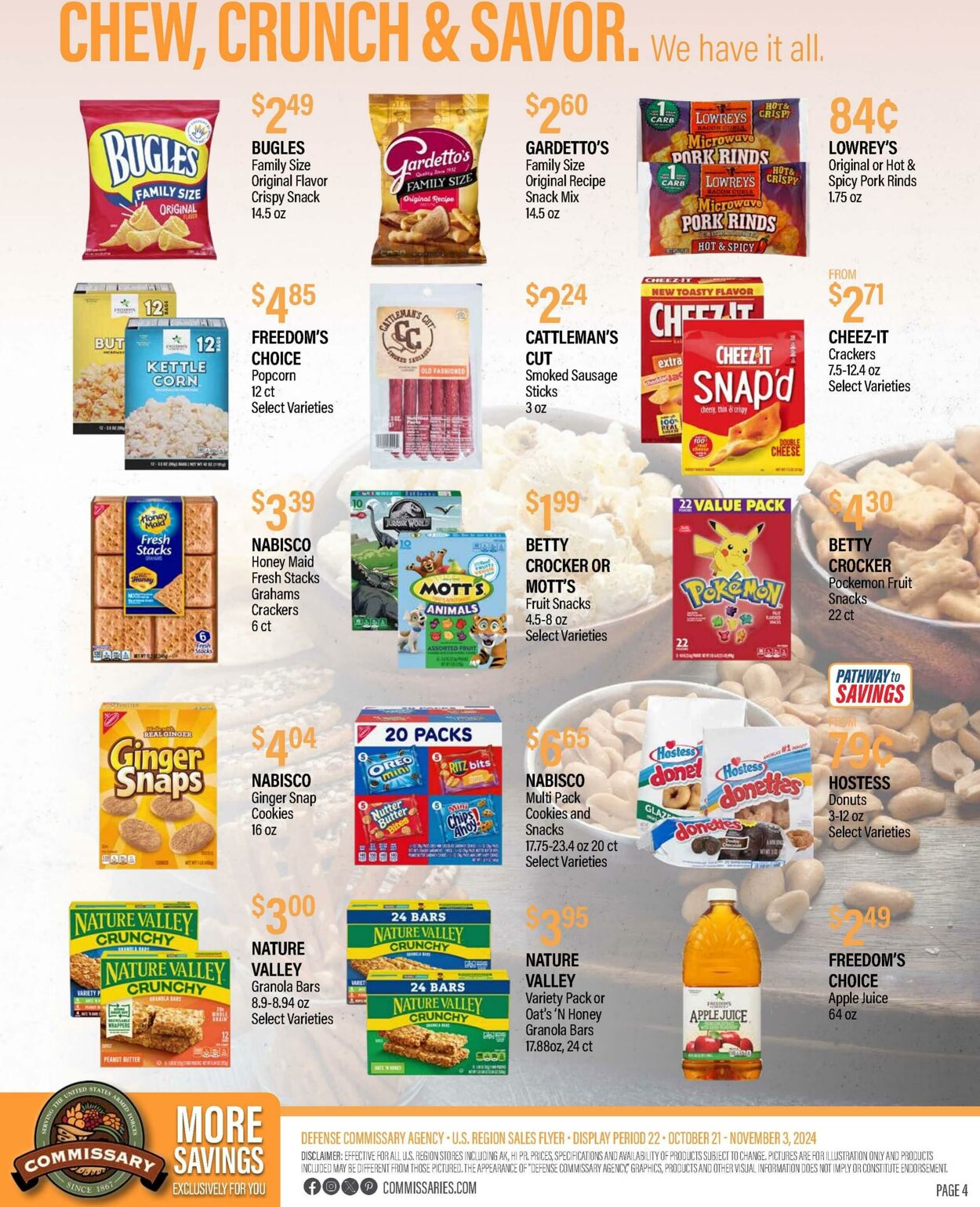 Weekly ad Commissary 10/28/2024 - 11/10/2024