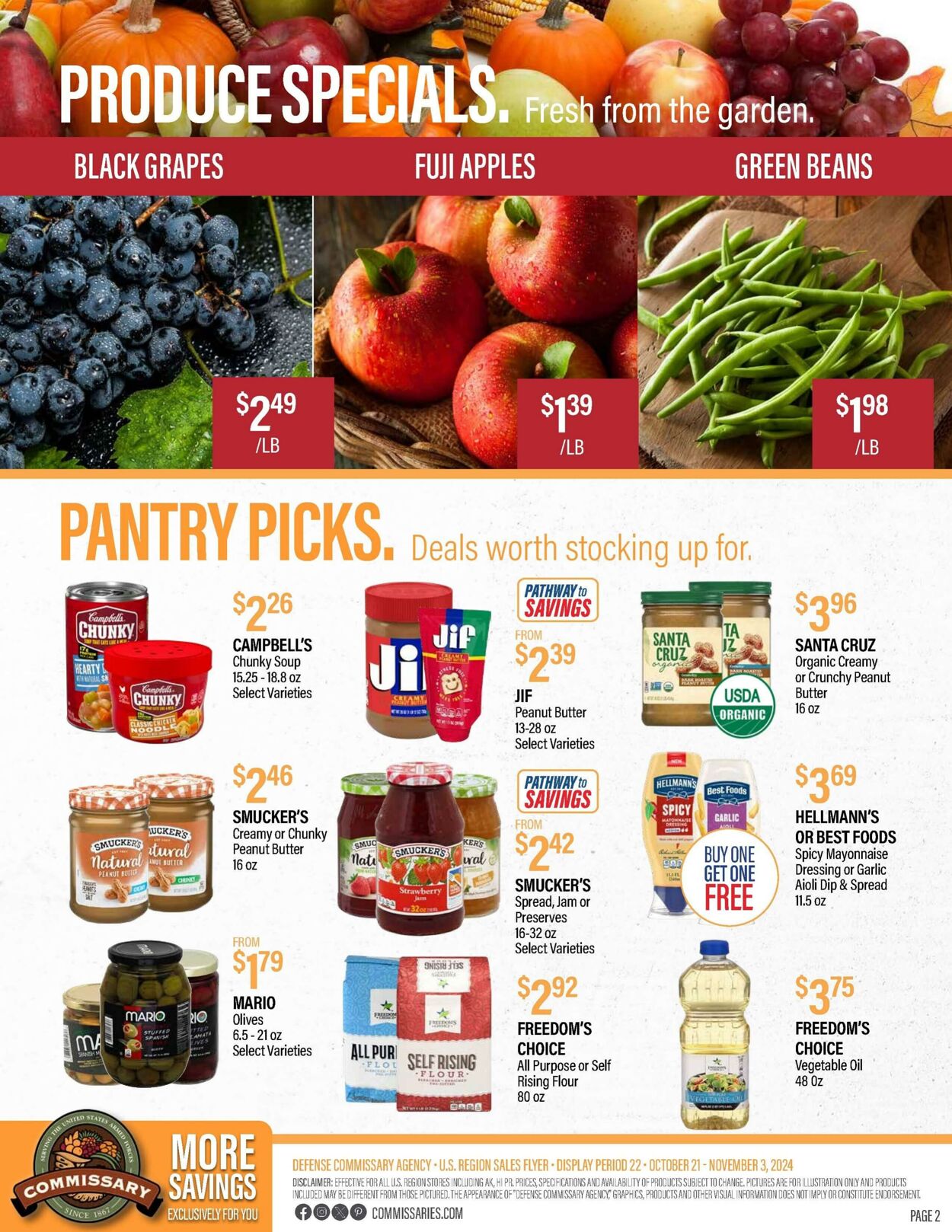 Weekly ad Commissary 10/28/2024 - 11/10/2024