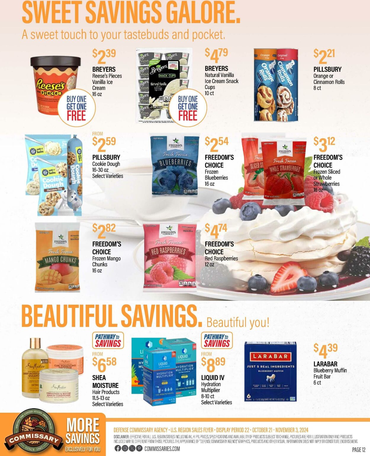 Weekly ad Commissary 10/28/2024 - 11/10/2024