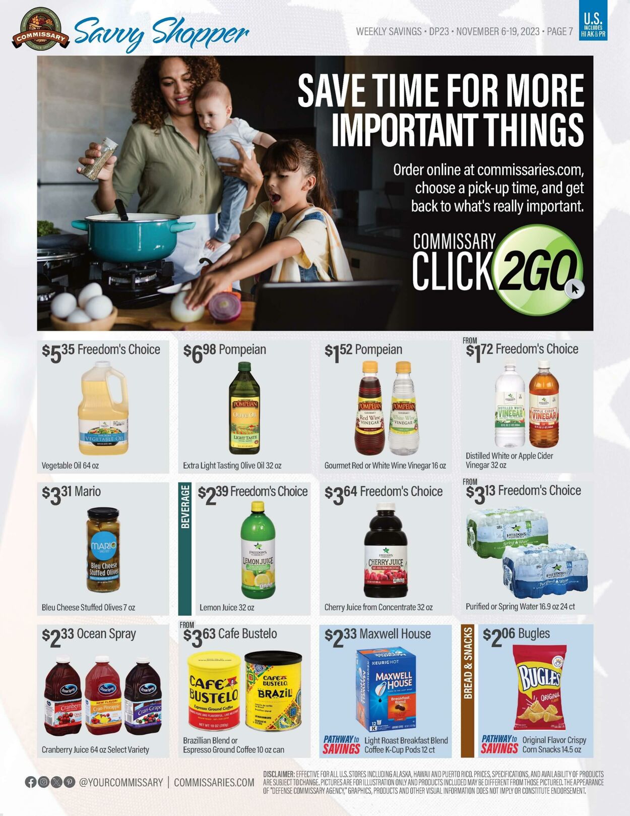 Weekly ad Commissary 11/20/2023 - 12/03/2023