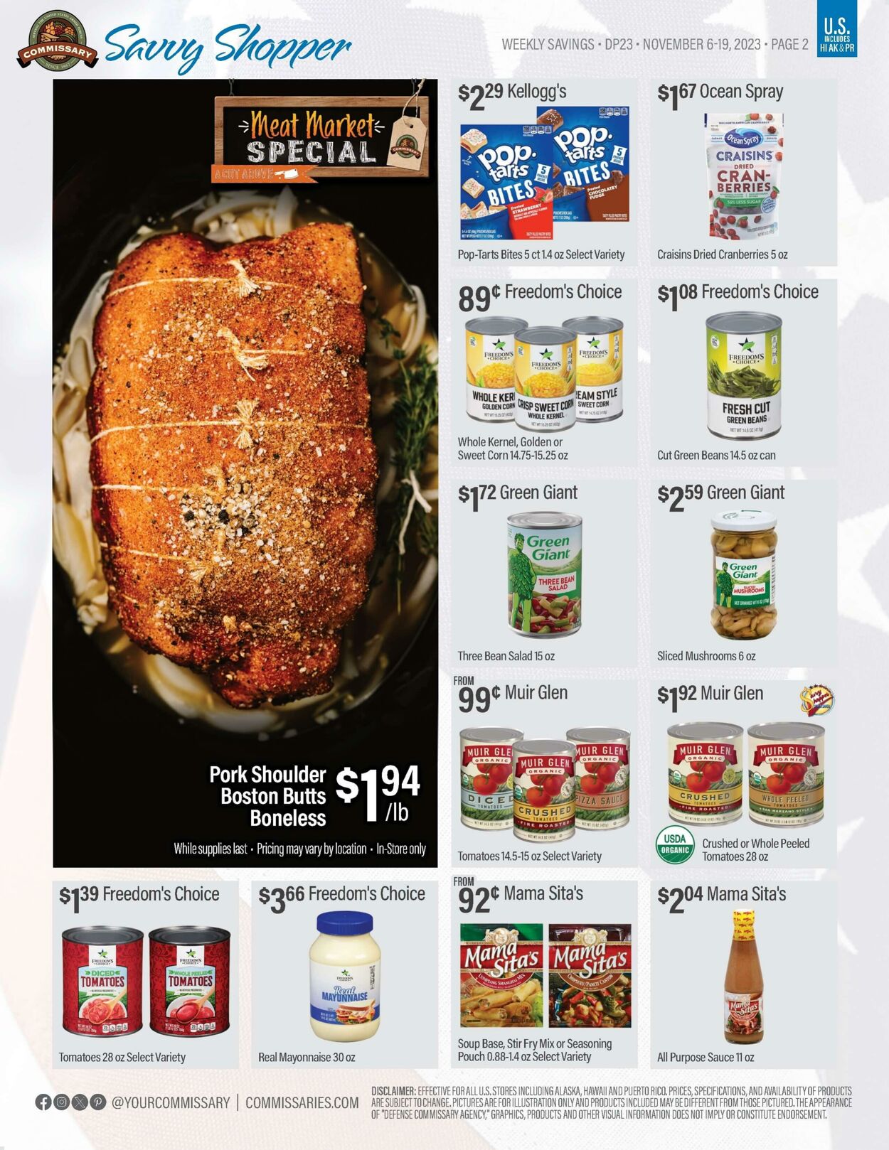 Weekly ad Commissary 11/20/2023 - 12/03/2023