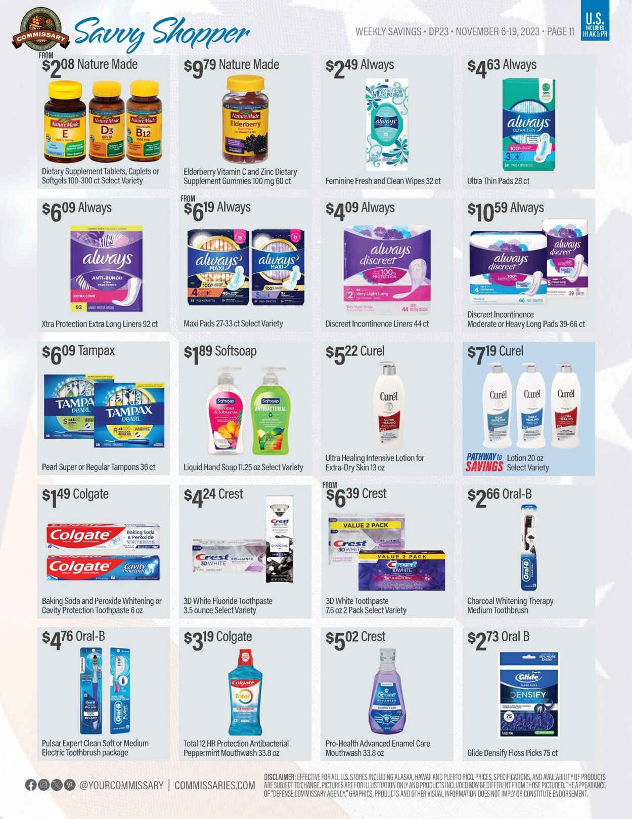 Weekly ad Commissary 11/20/2023 - 12/03/2023