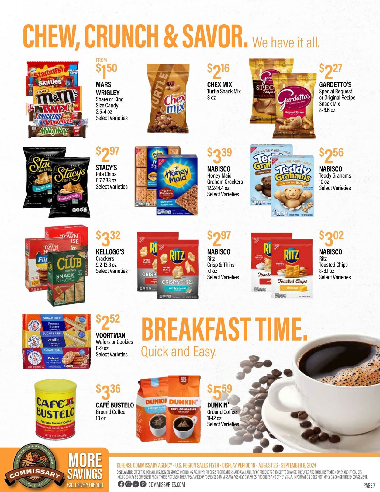 Weekly ad Commissary 08/26/2024 - 09/08/2024