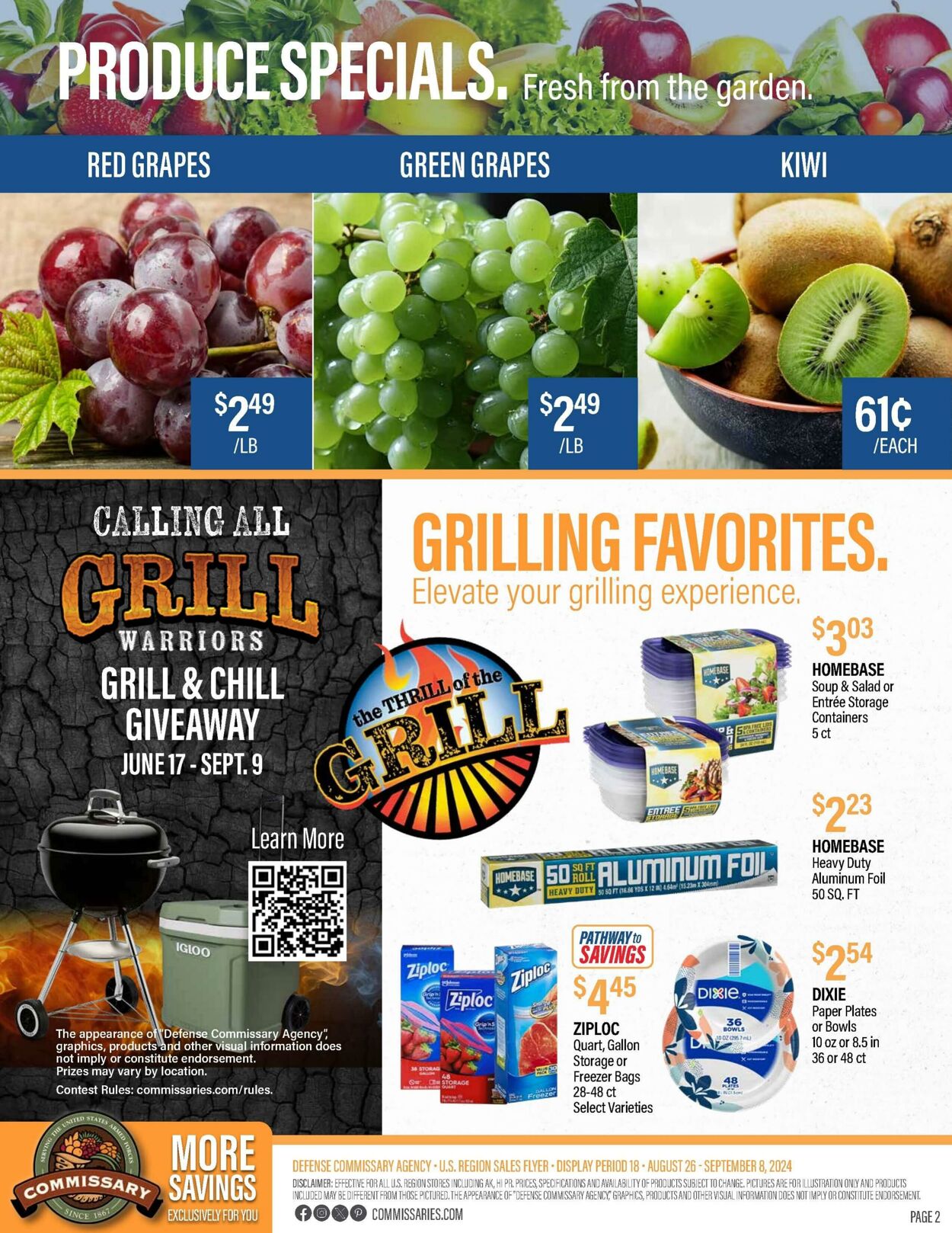 Weekly ad Commissary 08/26/2024 - 09/08/2024