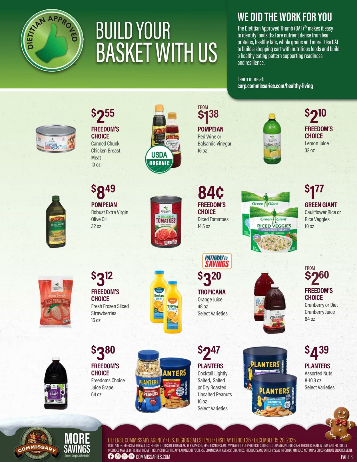 Weekly ad Commissary 12/15/2025 - 12/28/2025
