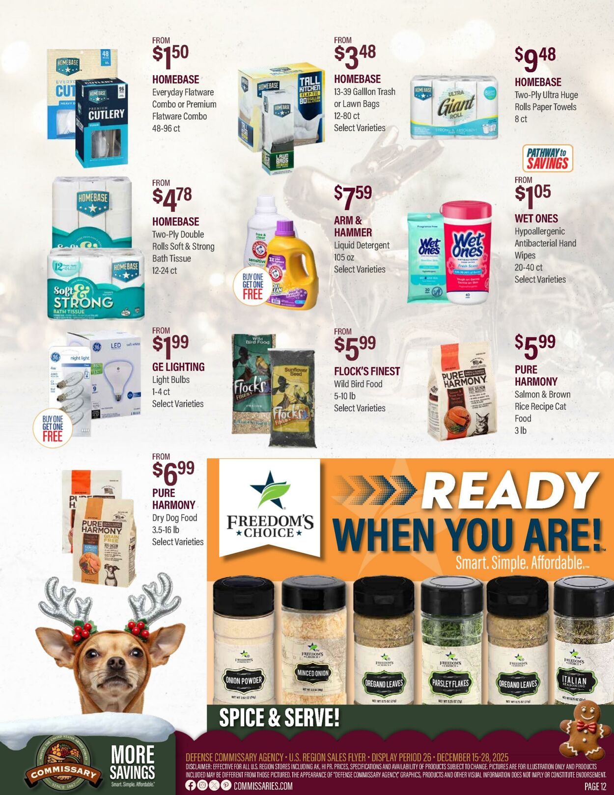 Weekly ad Commissary 12/15/2025 - 12/28/2025