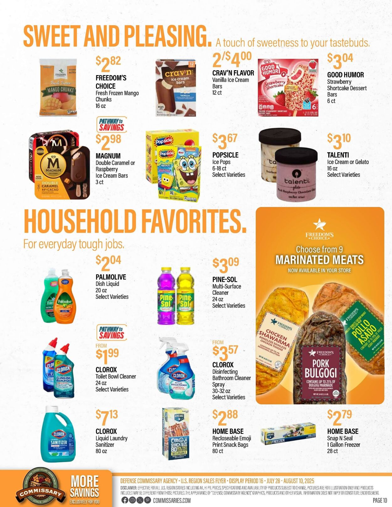 Weekly ad Commissary 08/11/2025 - 08/24/2025