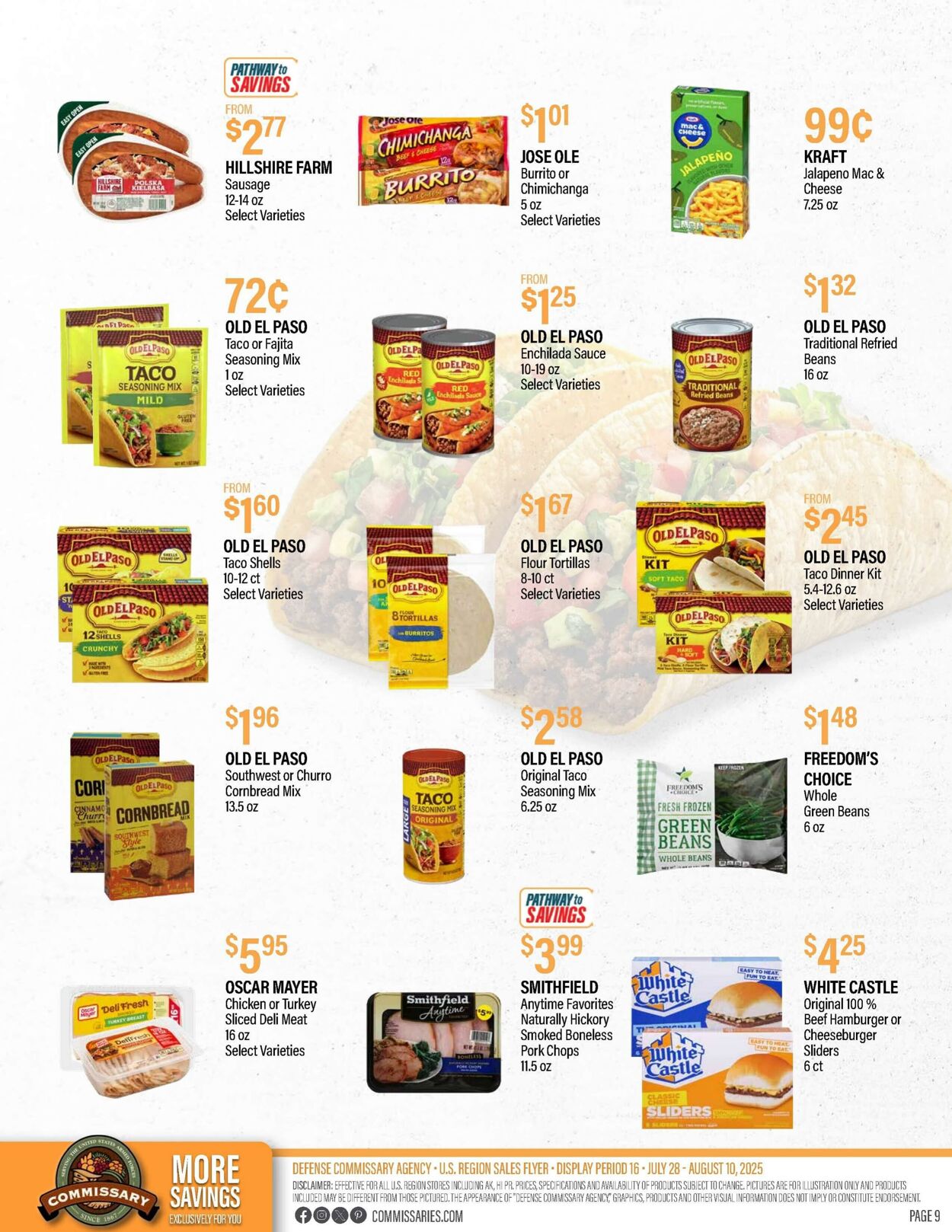 Weekly ad Commissary 08/11/2025 - 08/24/2025