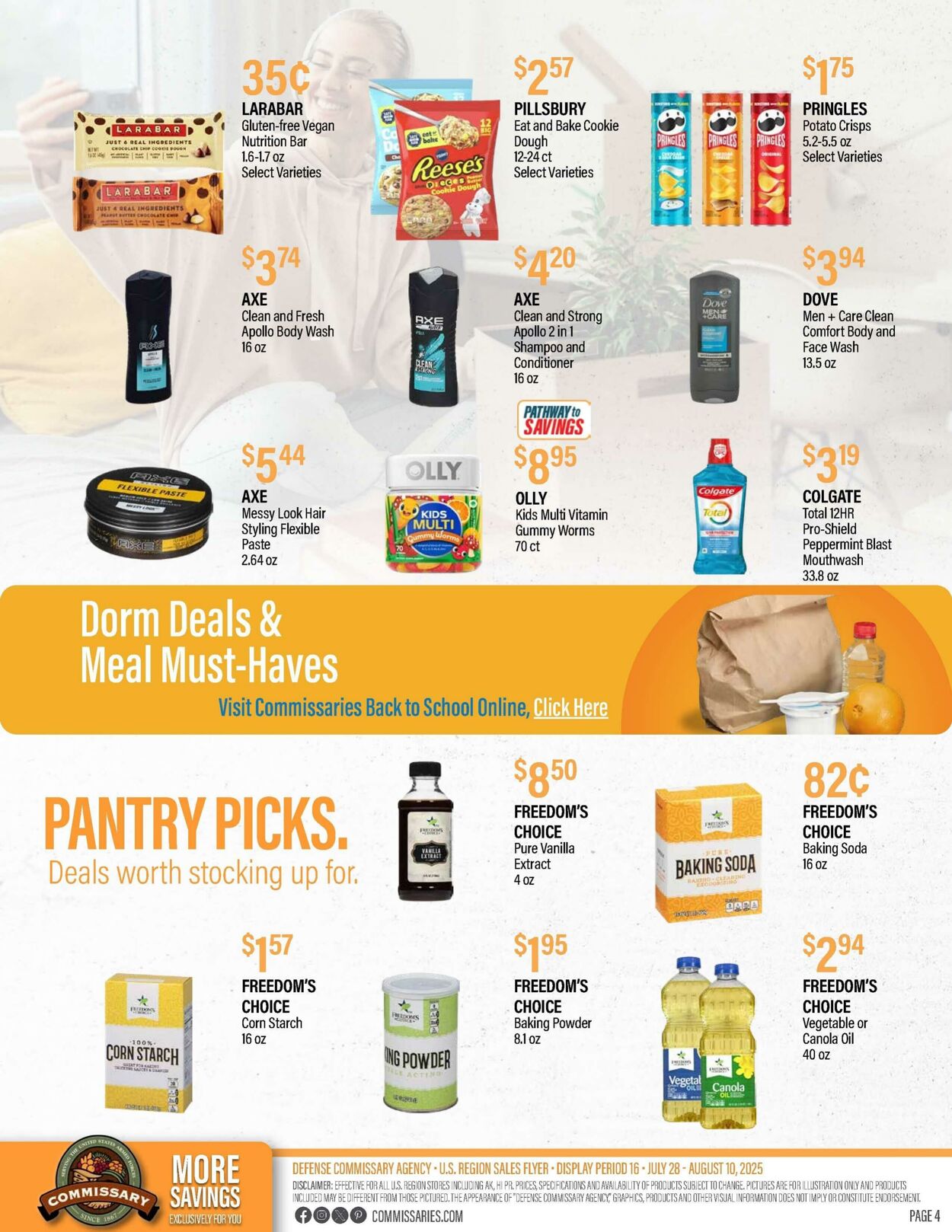 Weekly ad Commissary 08/11/2025 - 08/24/2025