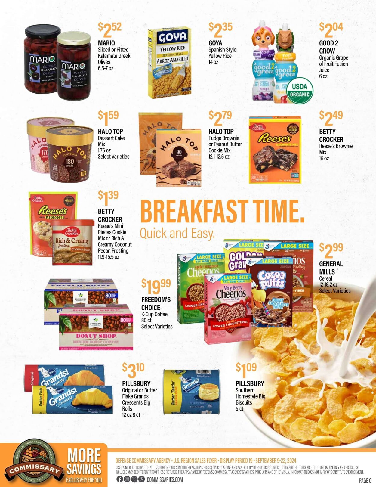 Weekly ad Commissary 09/09/2024 - 09/22/2024