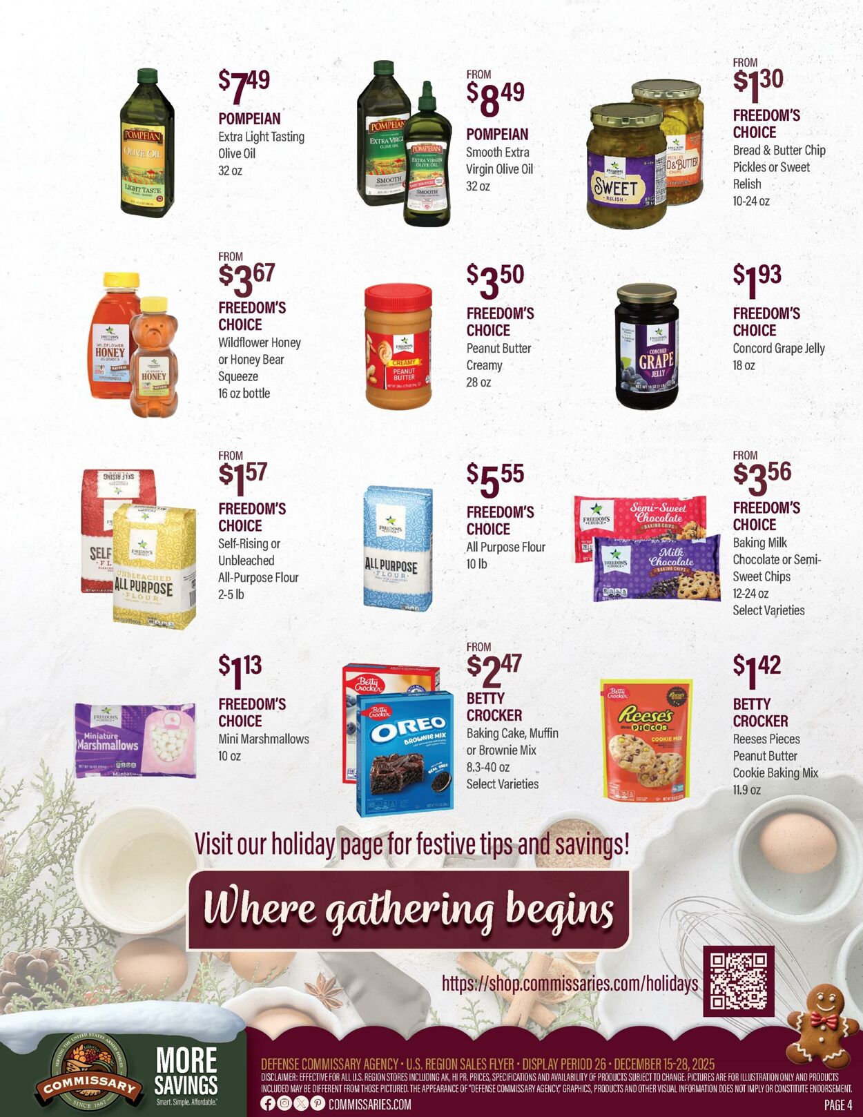 Weekly ad Commissary 12/22/2025 - 01/04/2026