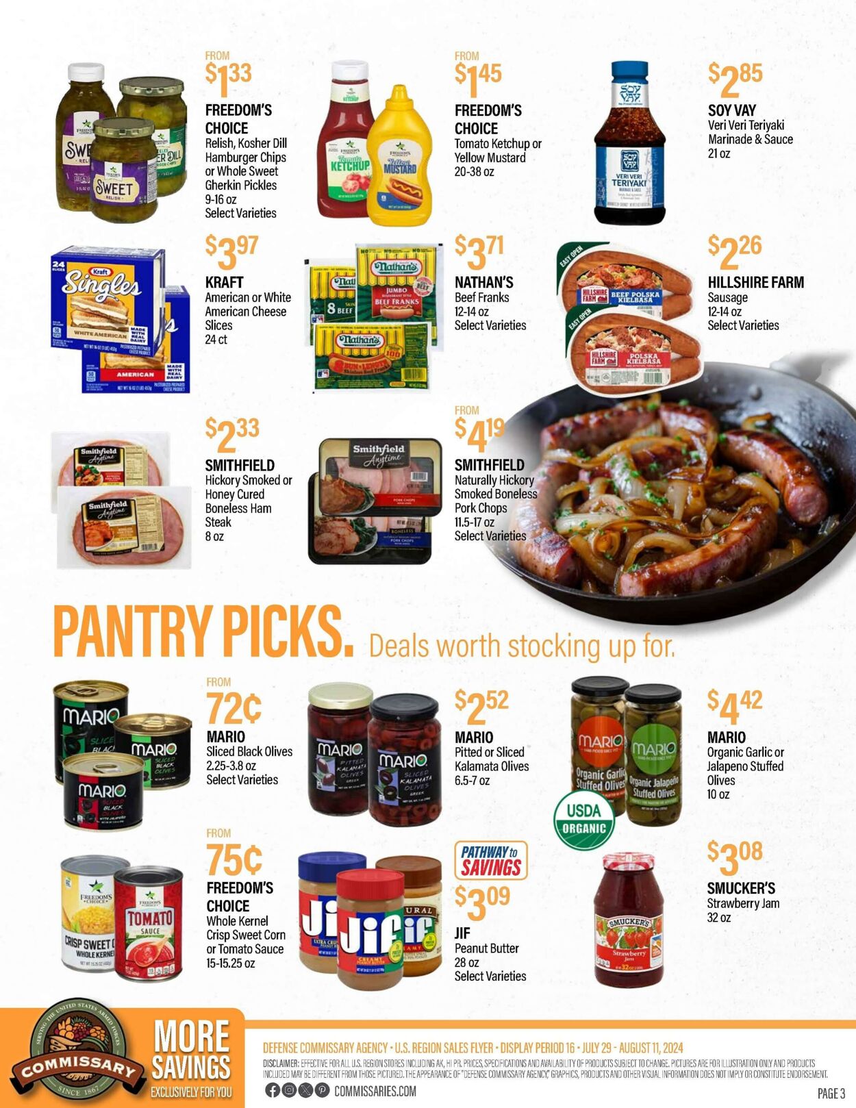 Weekly ad Commissary 07/29/2024 - 08/11/2024