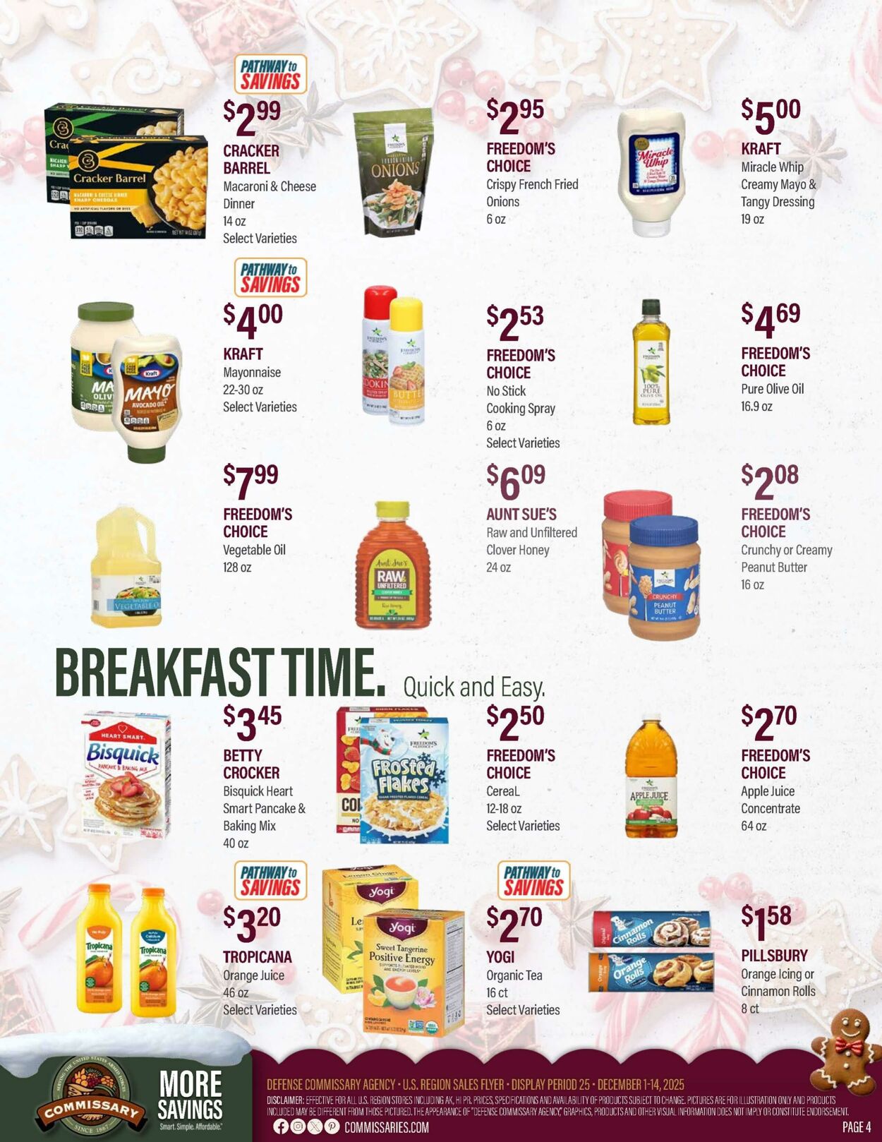 Weekly ad Commissary 12/15/2025 - 12/28/2025