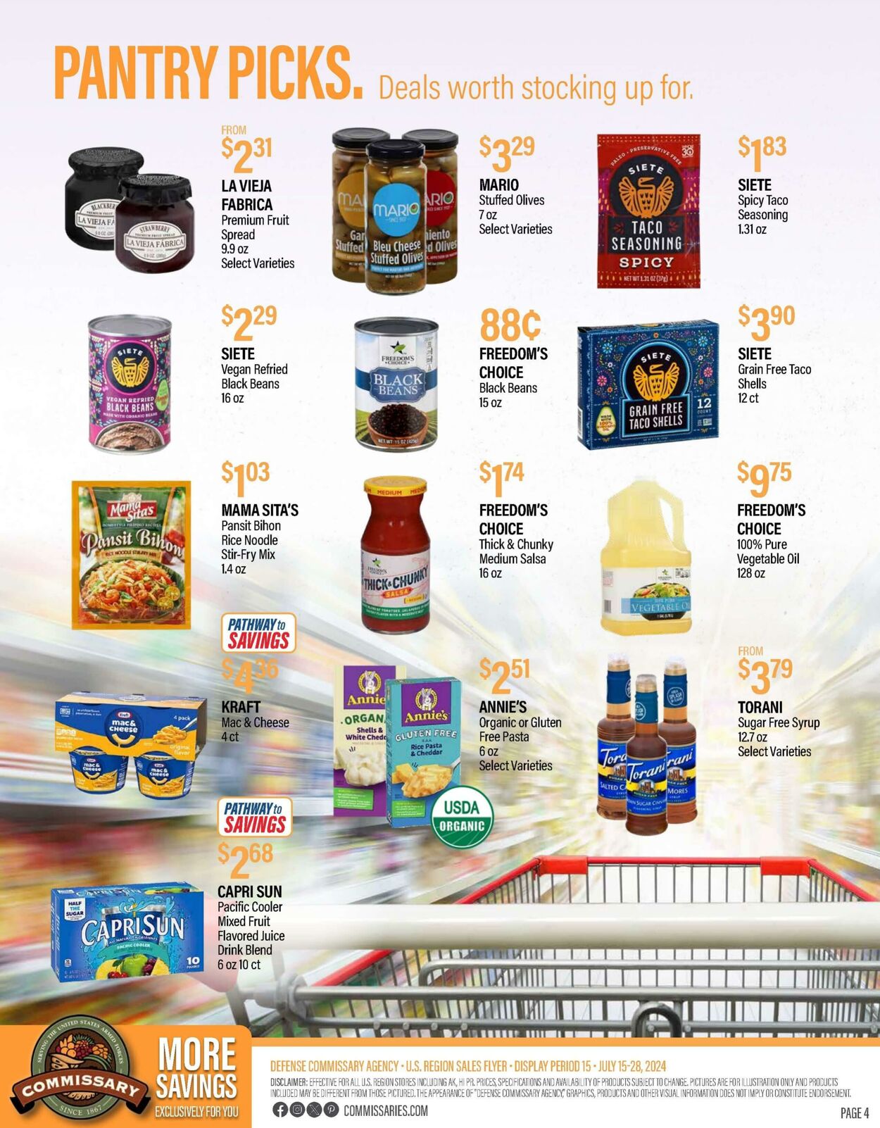 Weekly ad Commissary 07/22/2024 - 08/04/2024