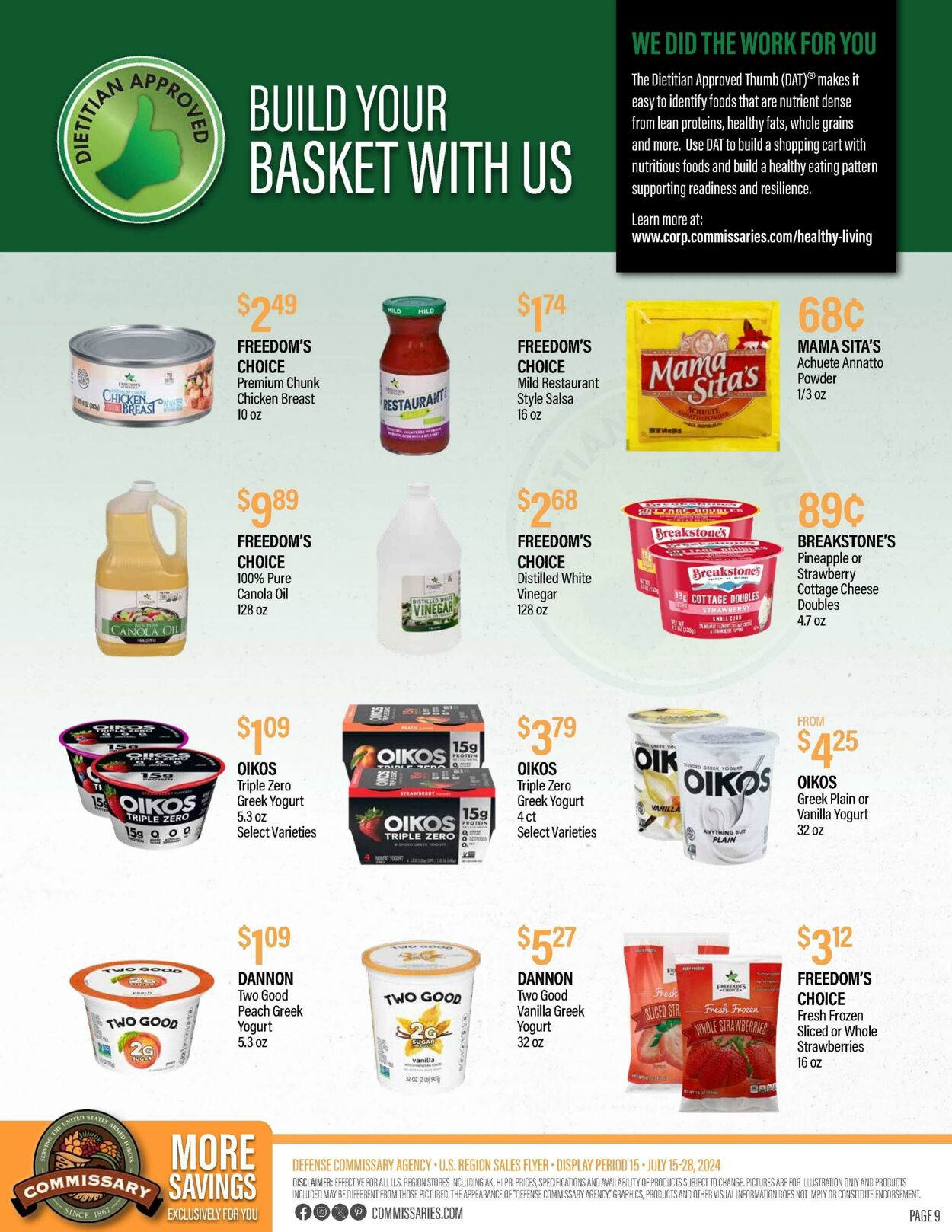 Weekly ad Commissary 07/22/2024 - 08/04/2024