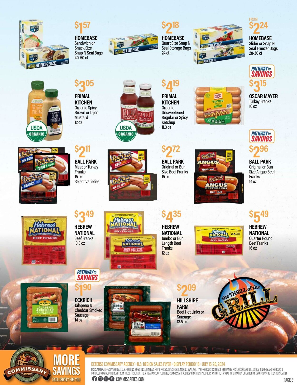 Weekly ad Commissary 07/22/2024 - 08/04/2024