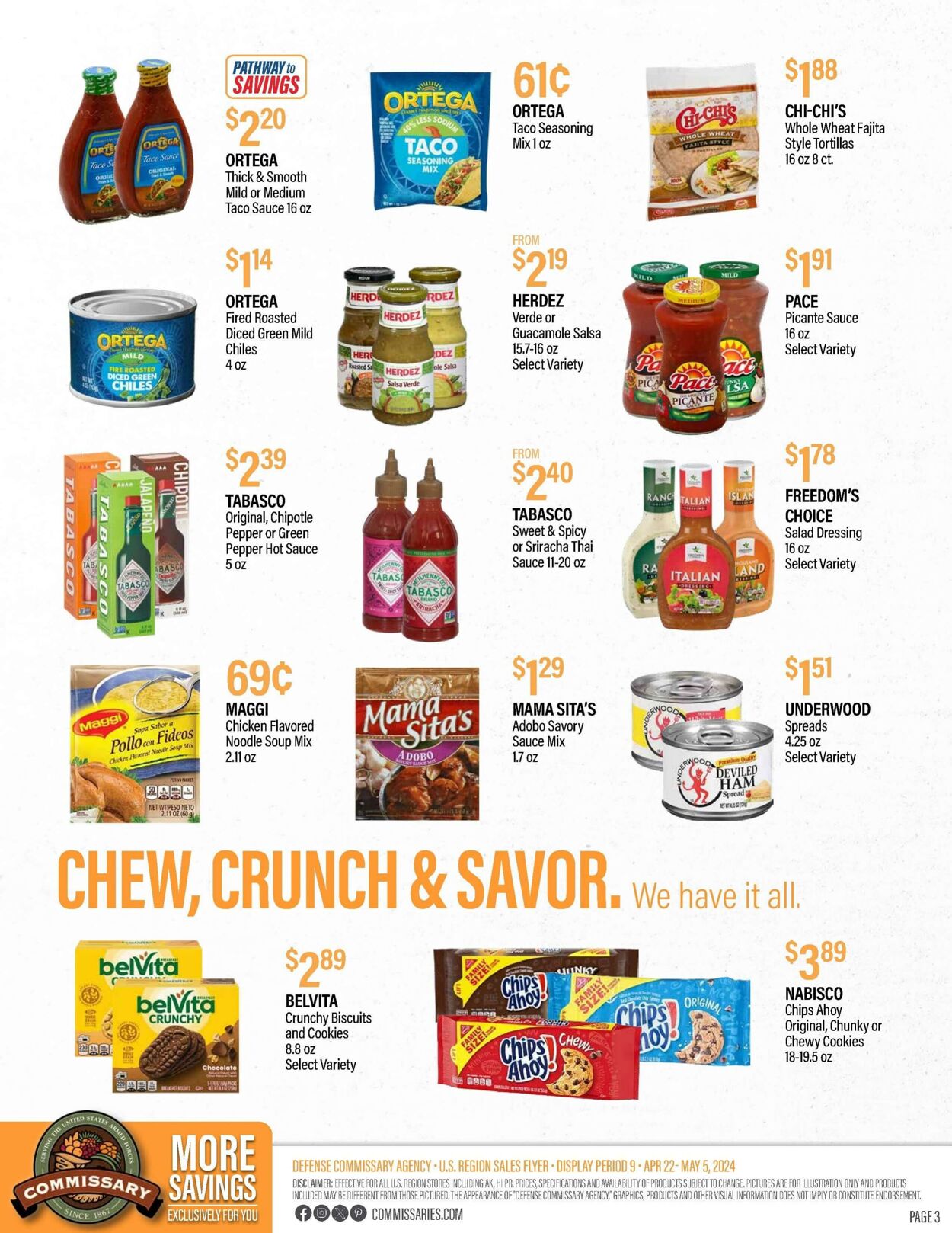 Weekly ad Commissary 04/22/2024 - 05/05/2024
