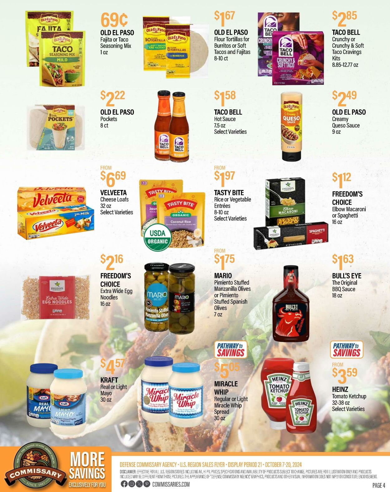 Weekly ad Commissary 10/14/2024 - 10/27/2024