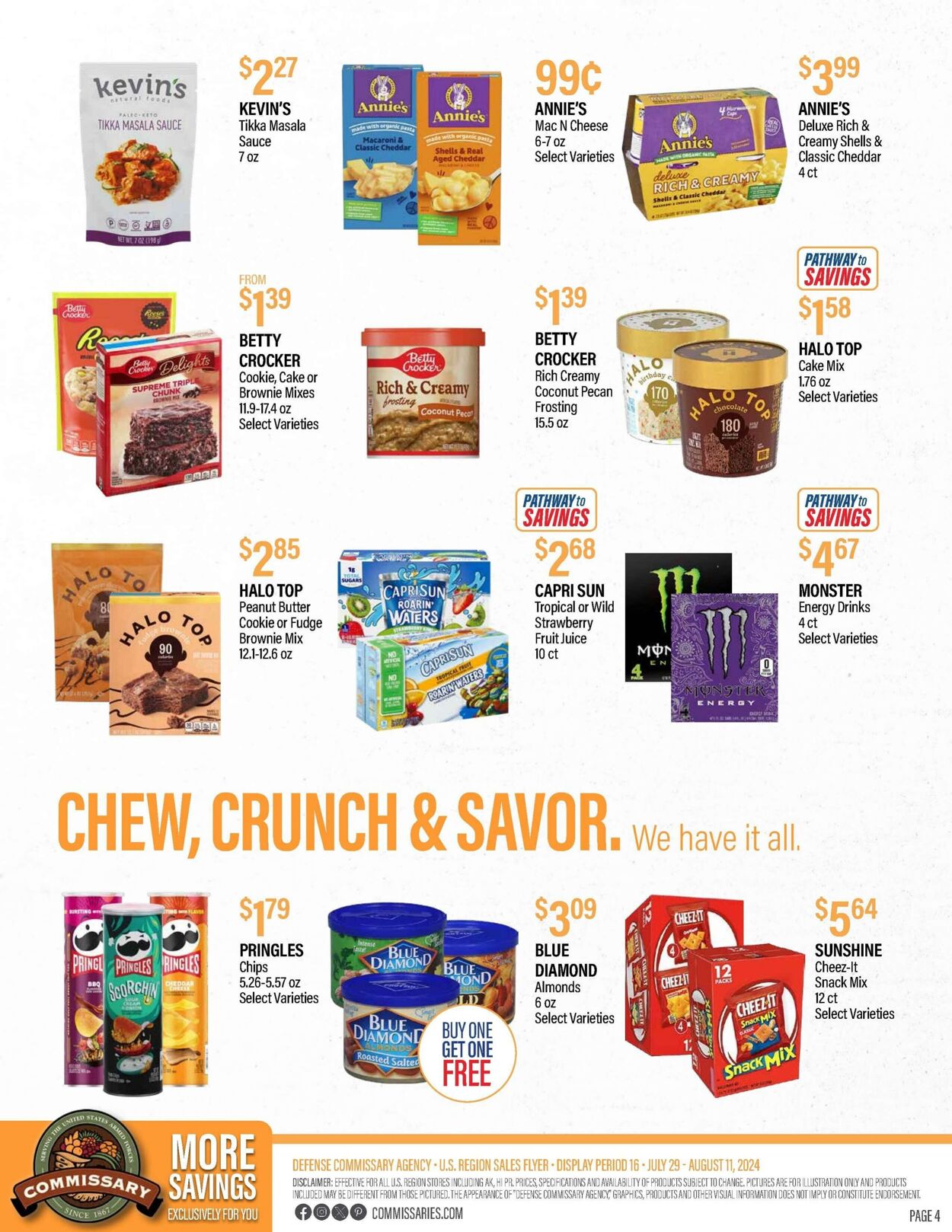 Weekly ad Commissary 07/29/2024 - 08/11/2024