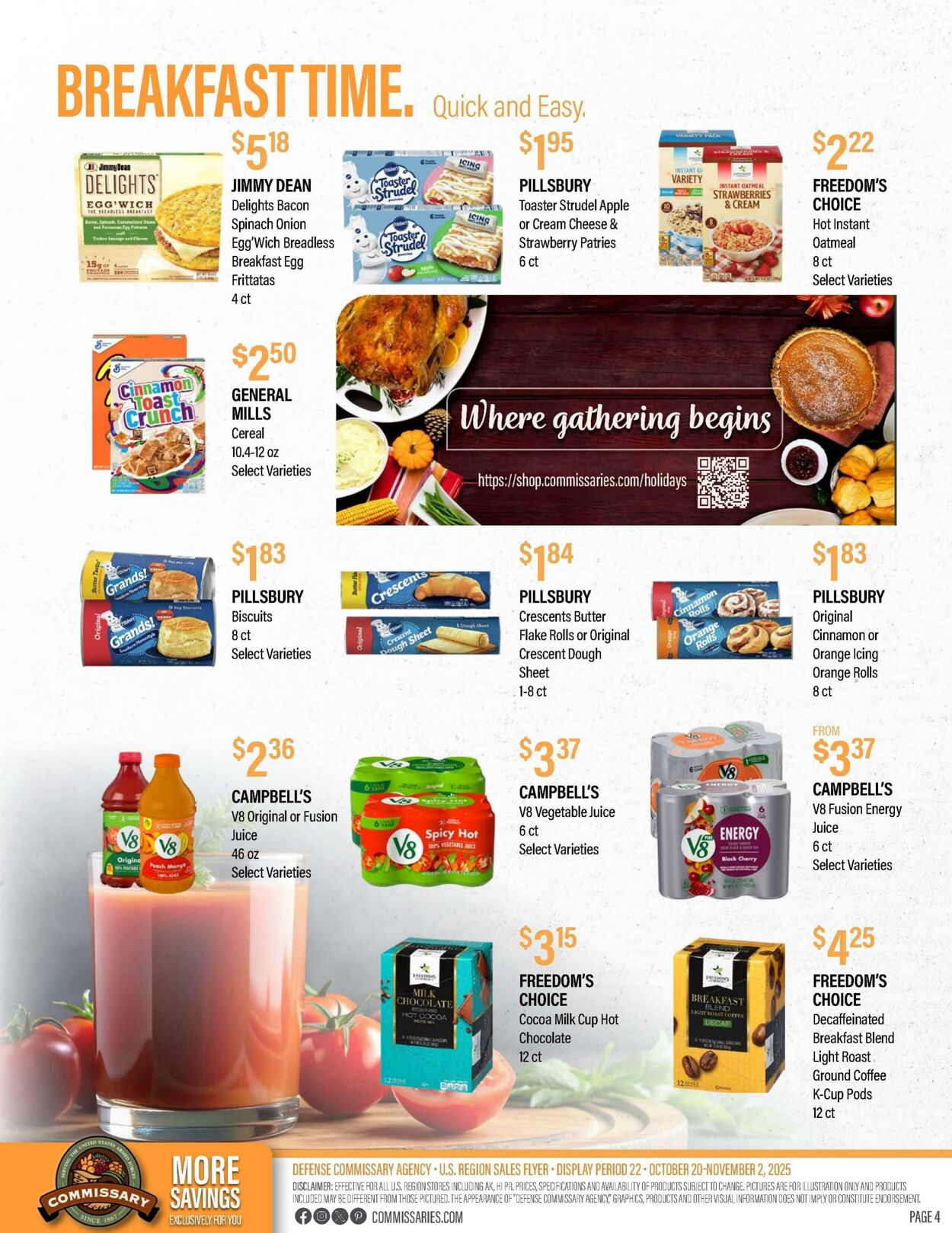 Weekly ad Commissary 10/20/2025 - 11/02/2025