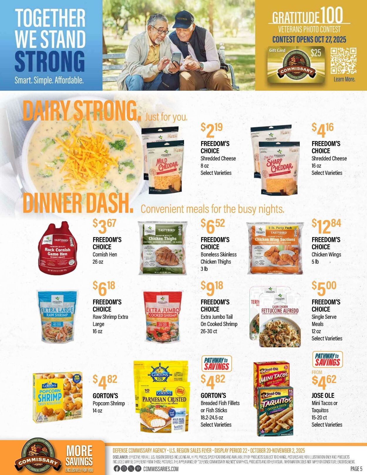 Weekly ad Commissary 10/20/2025 - 11/02/2025