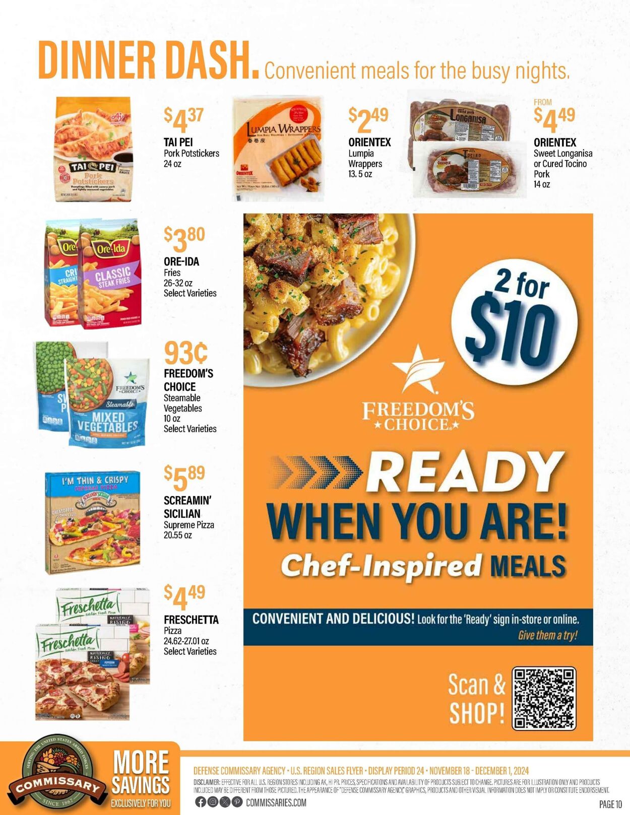 Weekly ad Commissary 11/18/2024 - 12/01/2024