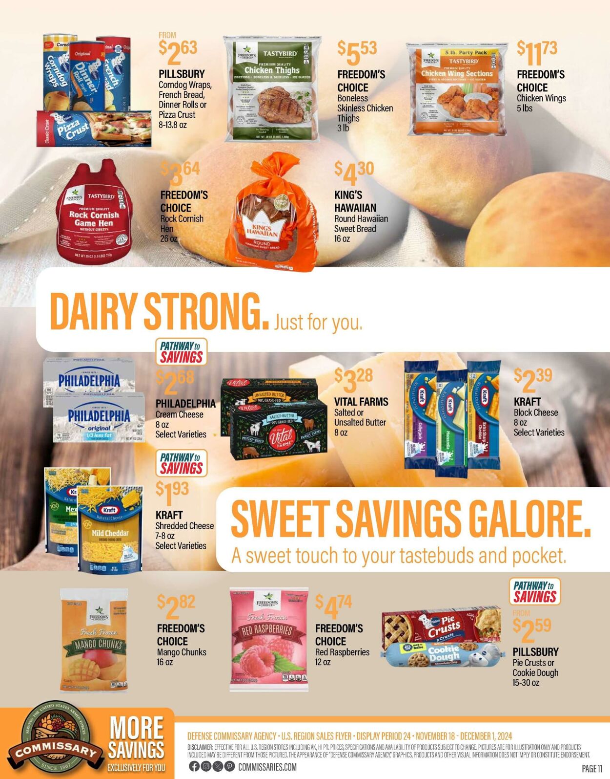 Weekly ad Commissary 11/18/2024 - 12/01/2024