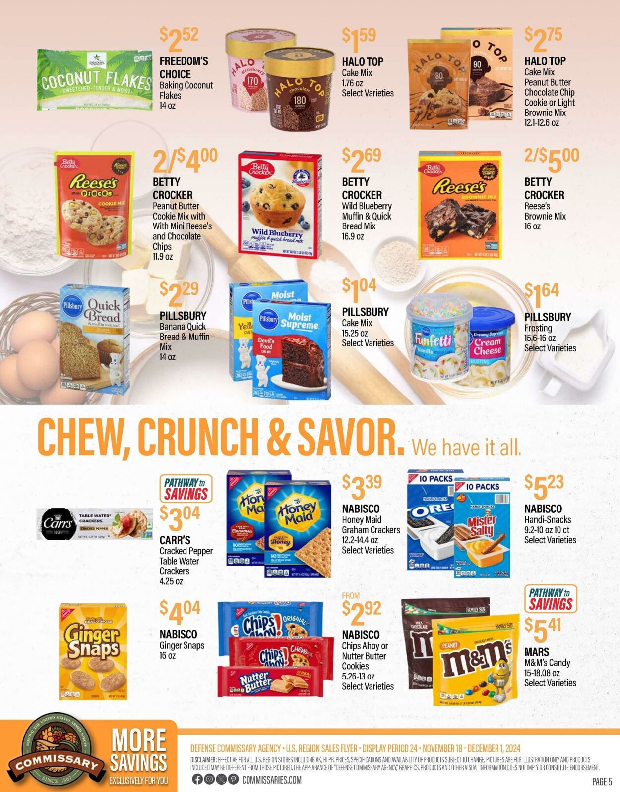 Weekly ad Commissary 11/18/2024 - 12/01/2024