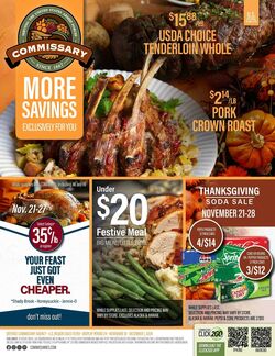 Weekly ad Commissary 11/18/2024 - 12/01/2024