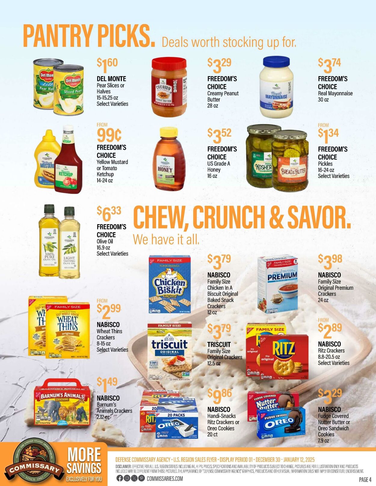 Weekly ad Commissary 01/13/2025 - 01/26/2025